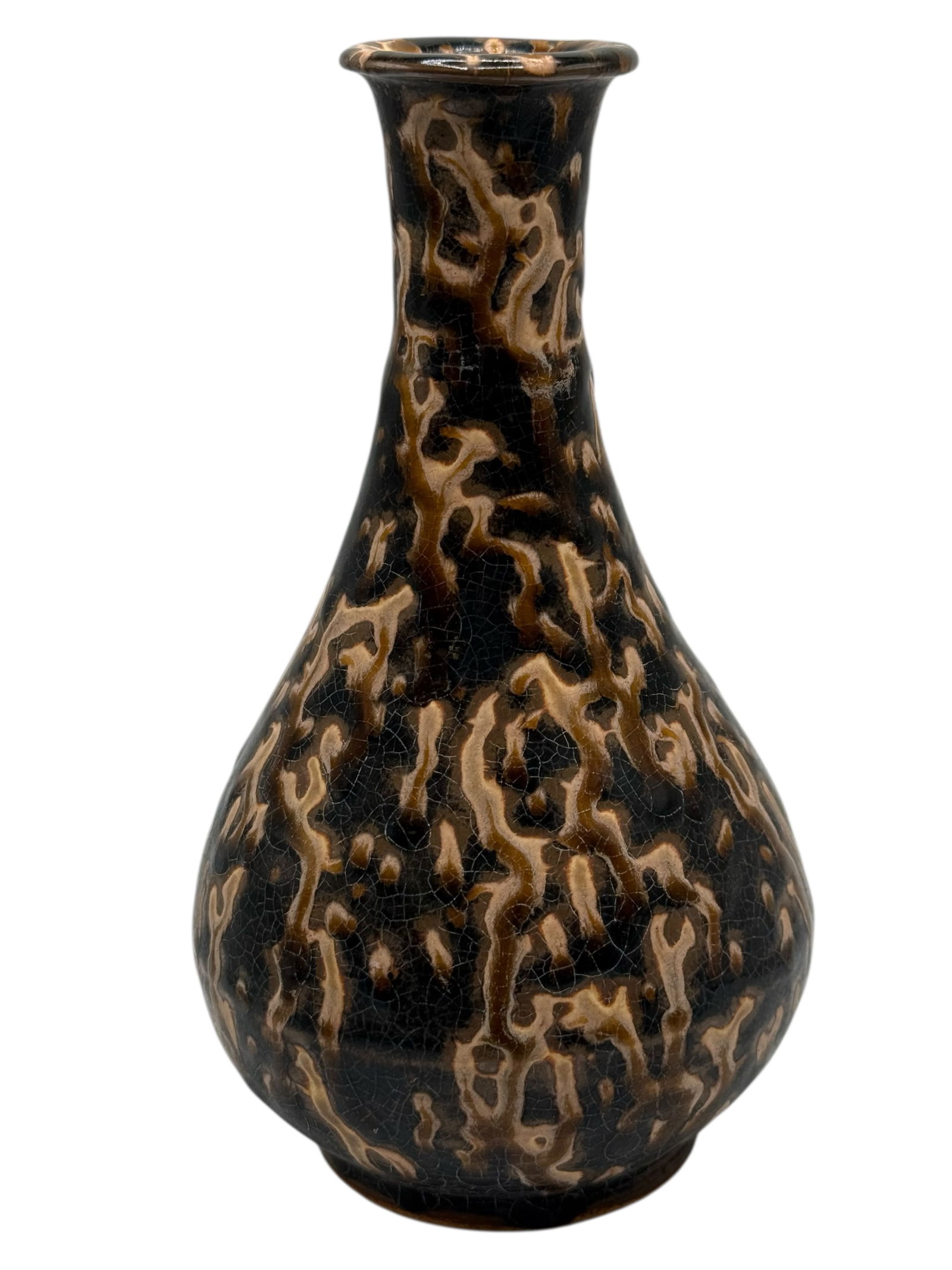 Chinese Jizhou Tortoise Shell Glazed Vase - 2