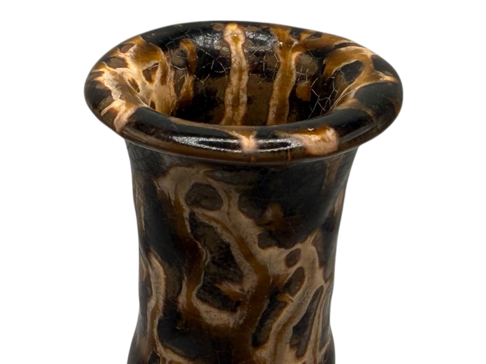 Chinese Jizhou Tortoise Shell Glazed Vase - 3