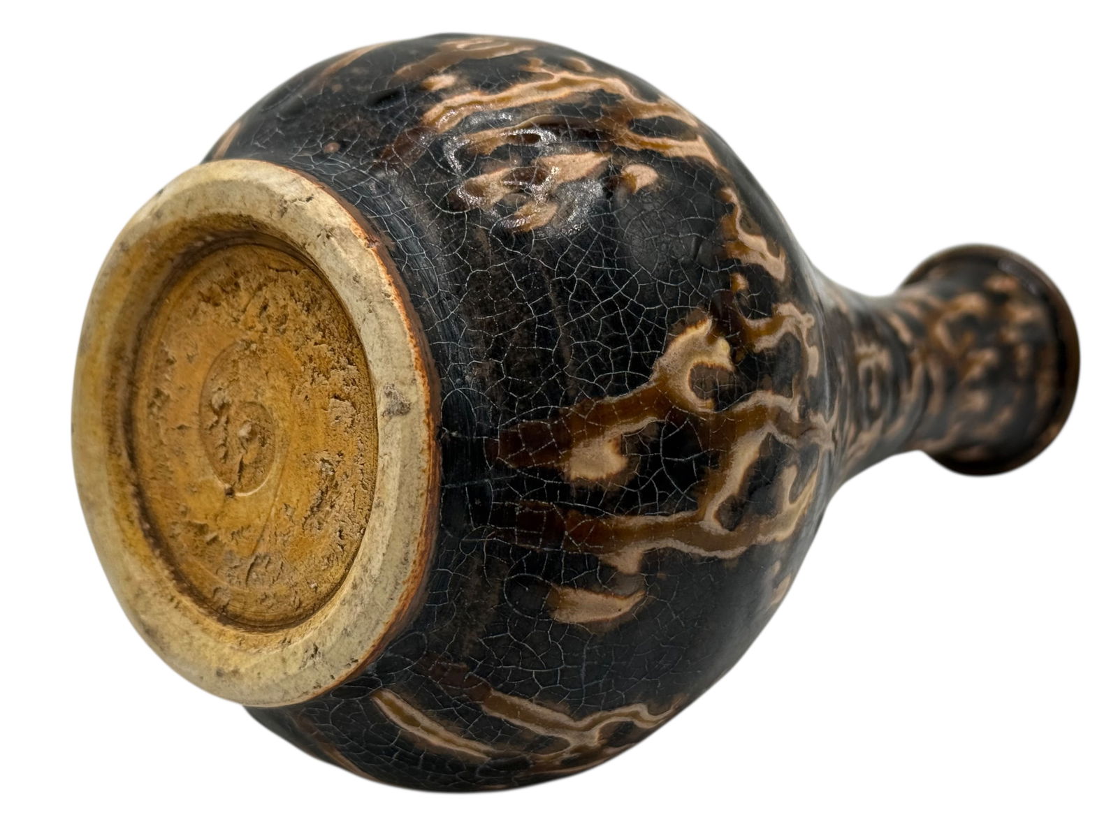 Chinese Jizhou Tortoise Shell Glazed Vase - 4