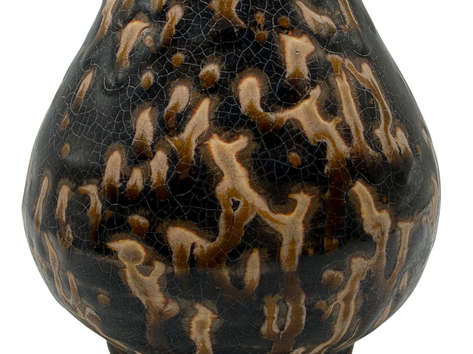 Chinese Jizhou Tortoise Shell Glazed Vase - 6