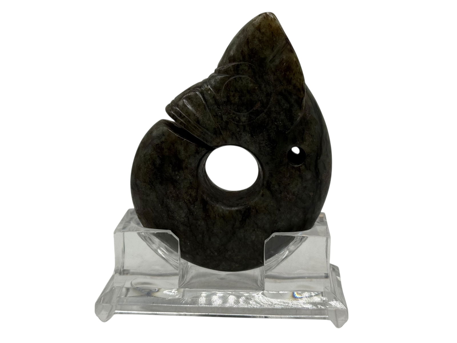 A Chinese Archaic Jade Hongshan Culture Pig Dragon: H: 4 inches W: 3 7/8 inches