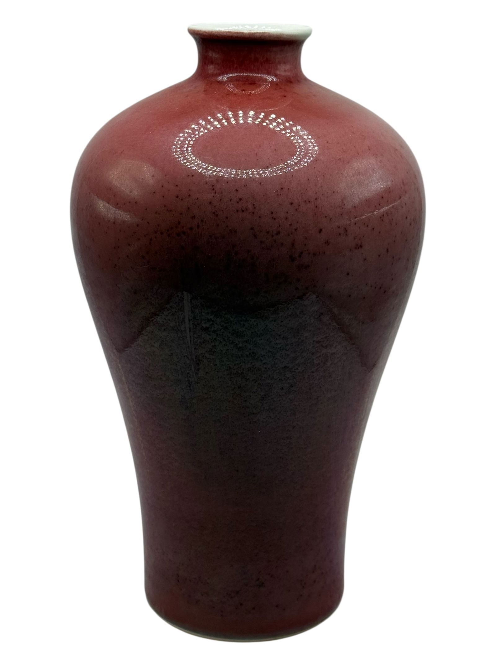 A Chinese Copper Red-Glazed Vase, Qianlong Marks: H: 9 1/2 inches W: 5 1/2 inches