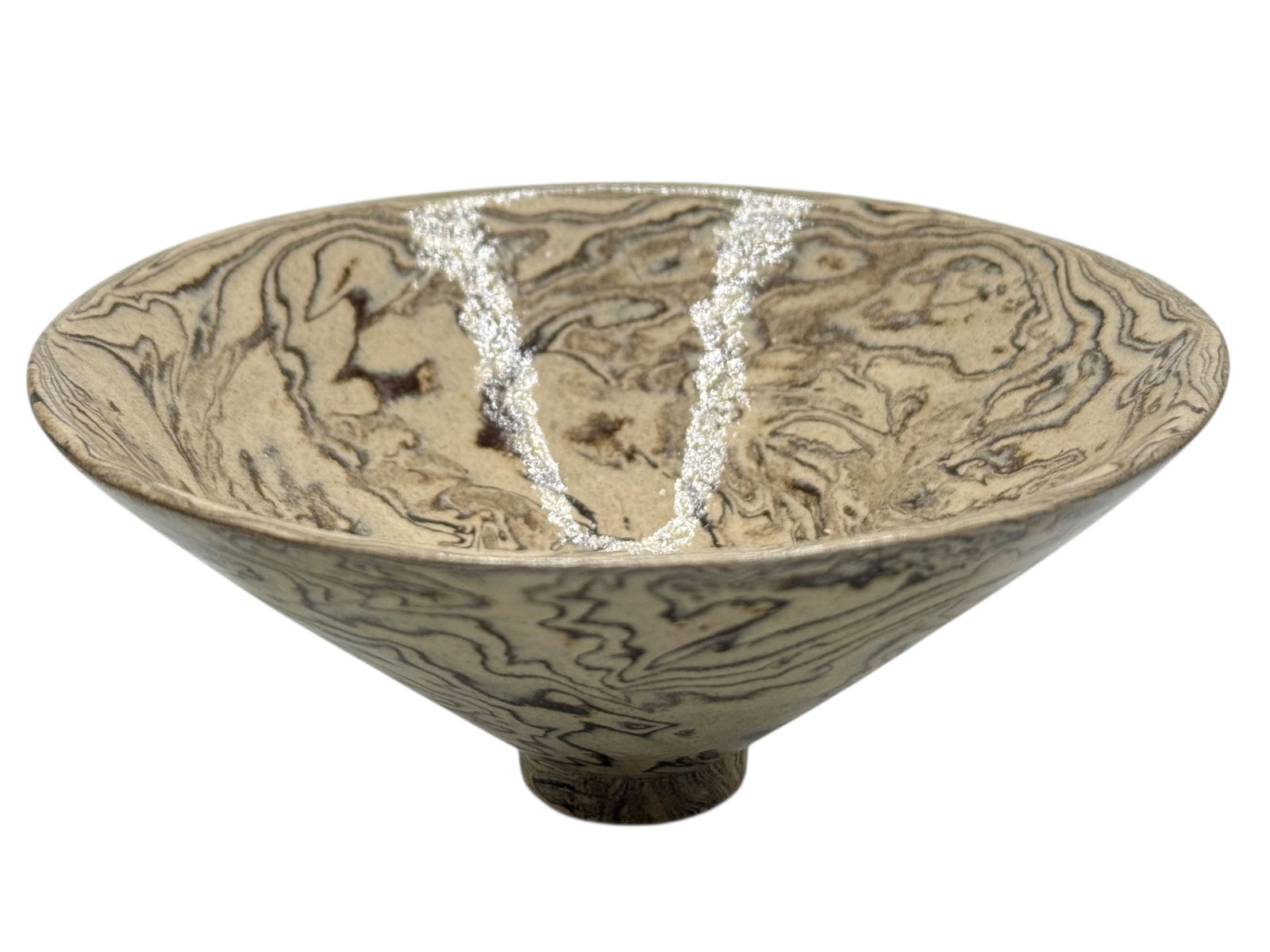 Chinese Song Dynasty Style Marble Glazed Bowl (1 of 4)
