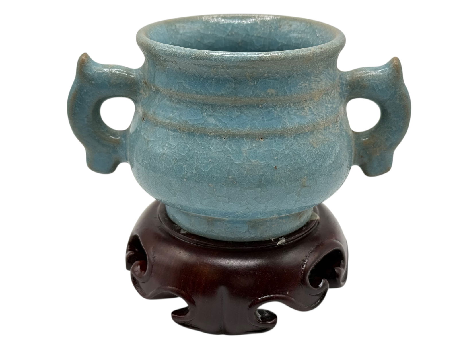A Chinese Jun-Type Glazed Censer and Stand (1 of 7)