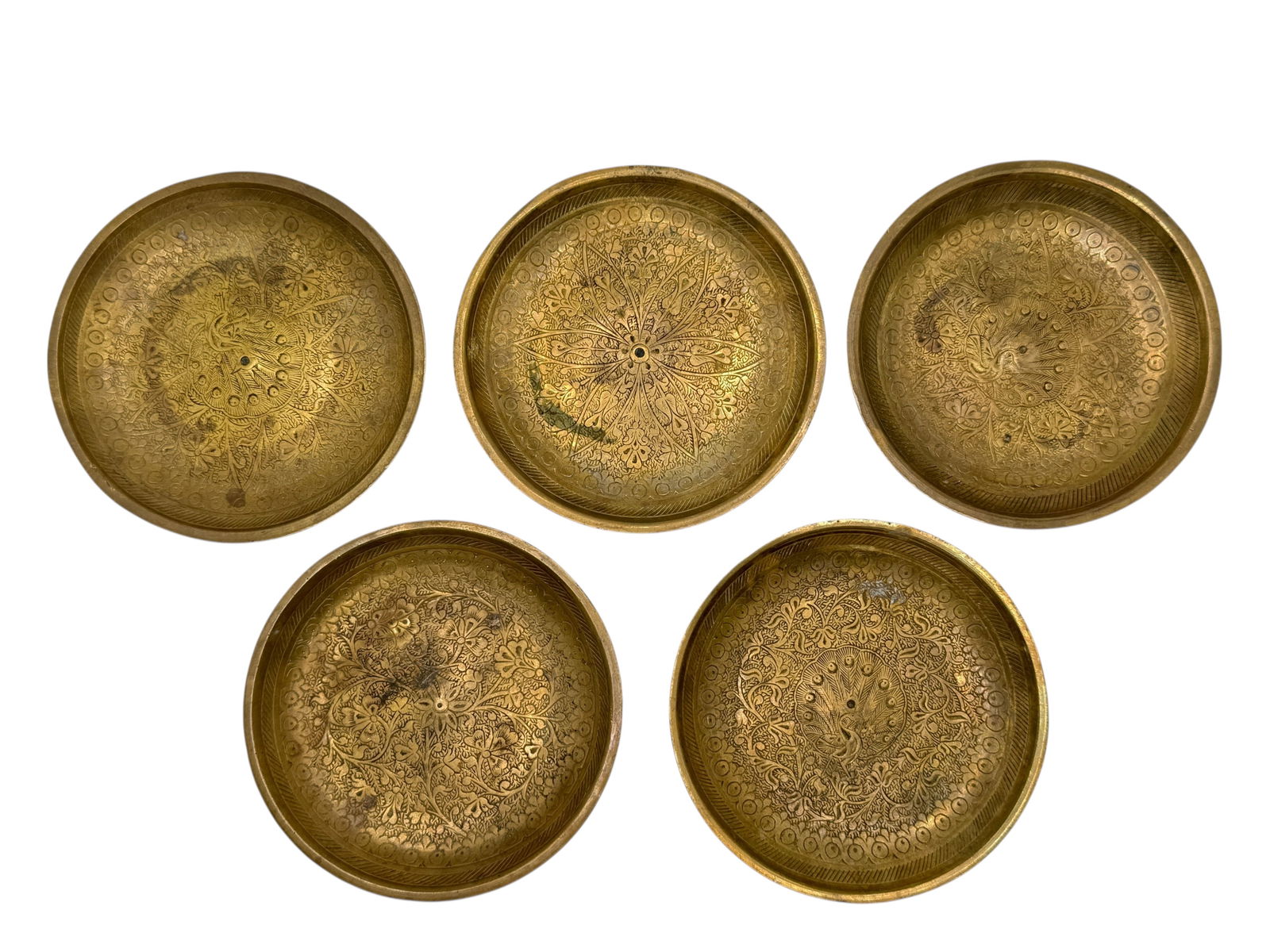 A Set of 5 Gilt Metal Dishes (1 of 7)