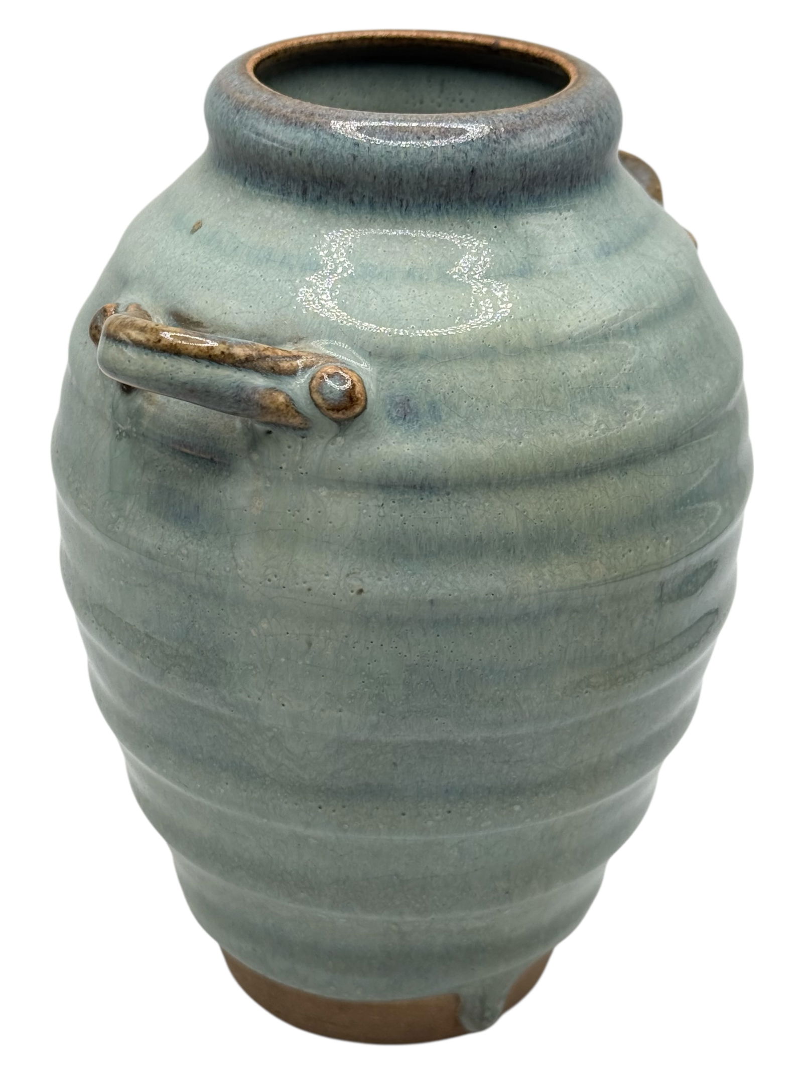 A Chinese Celadon-Glazed Jar with Loop Handles - 2