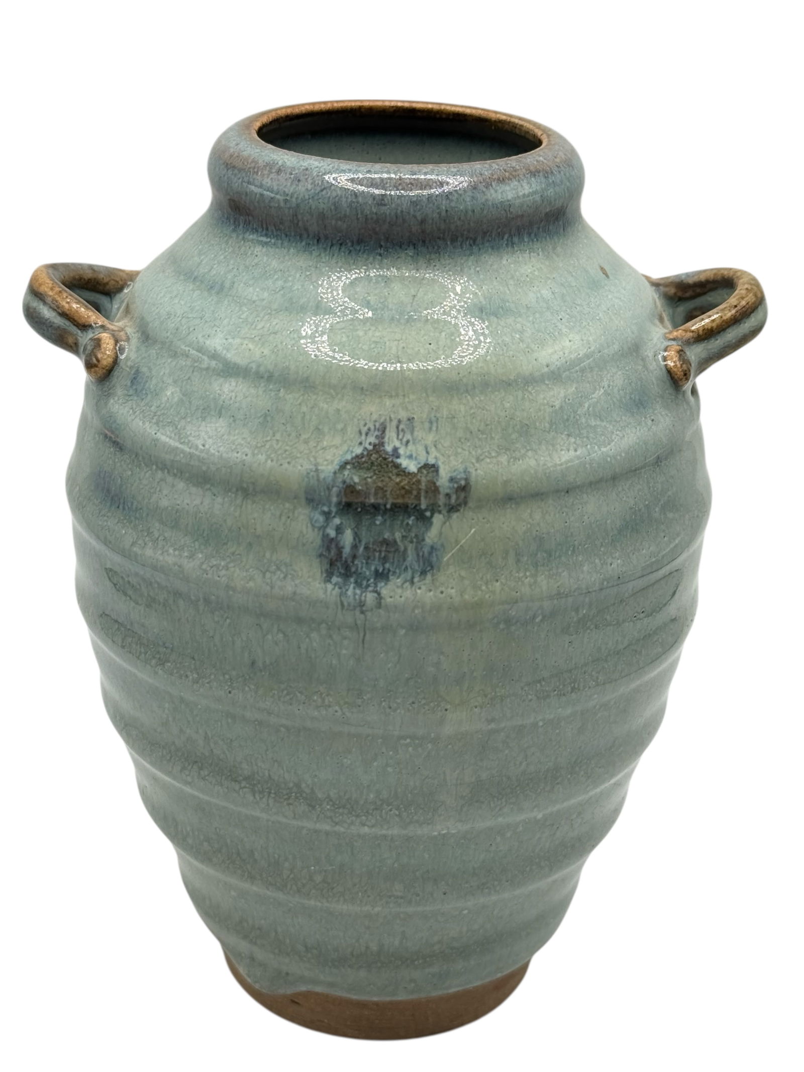 A Chinese Celadon-Glazed Jar with Loop Handles - 3