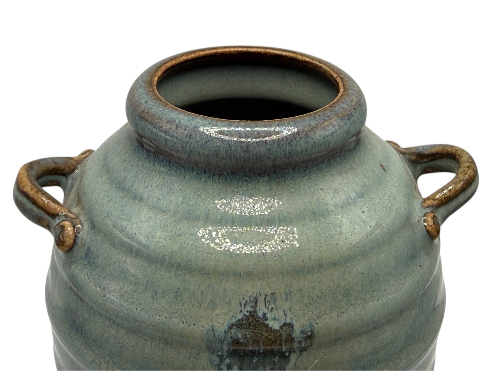 A Chinese Celadon-Glazed Jar with Loop Handles - 4