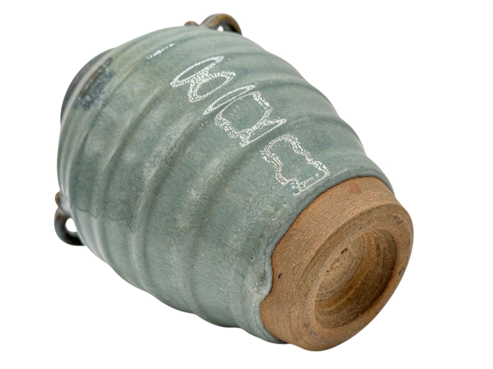 A Chinese Celadon-Glazed Jar with Loop Handles - 5