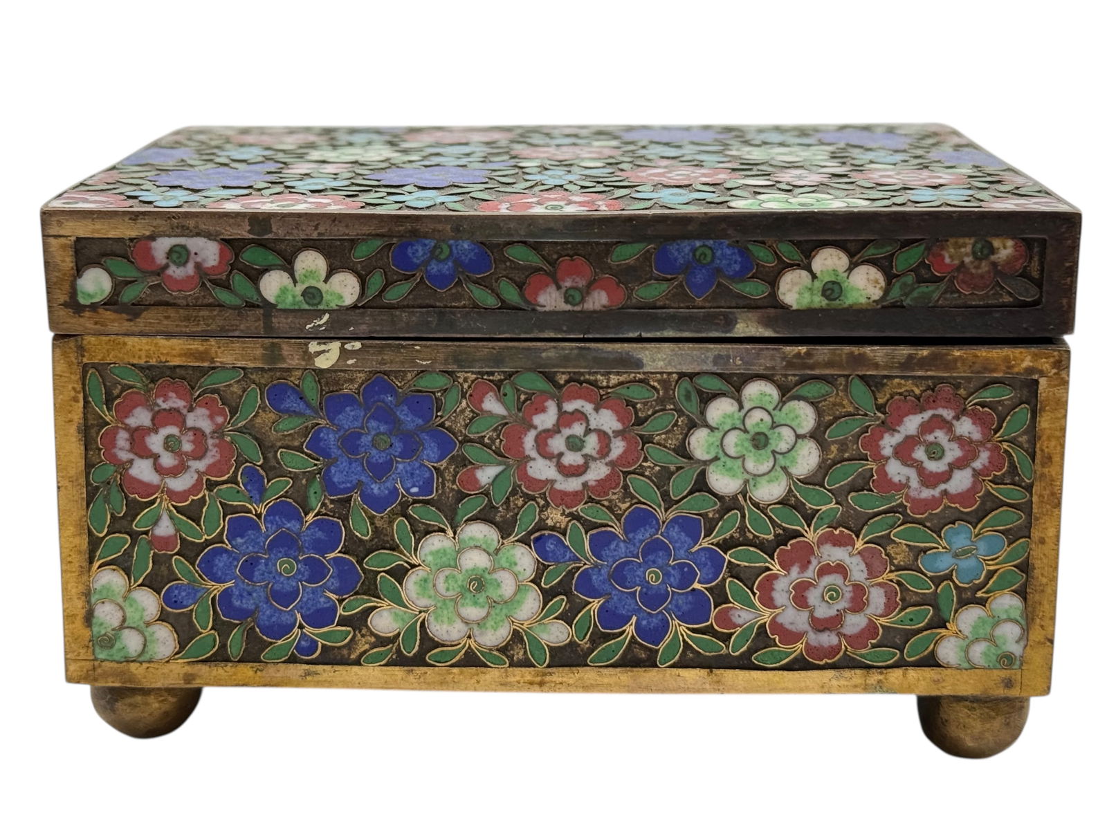 A Chinese Cloisonné-Style Enamel Box - 2