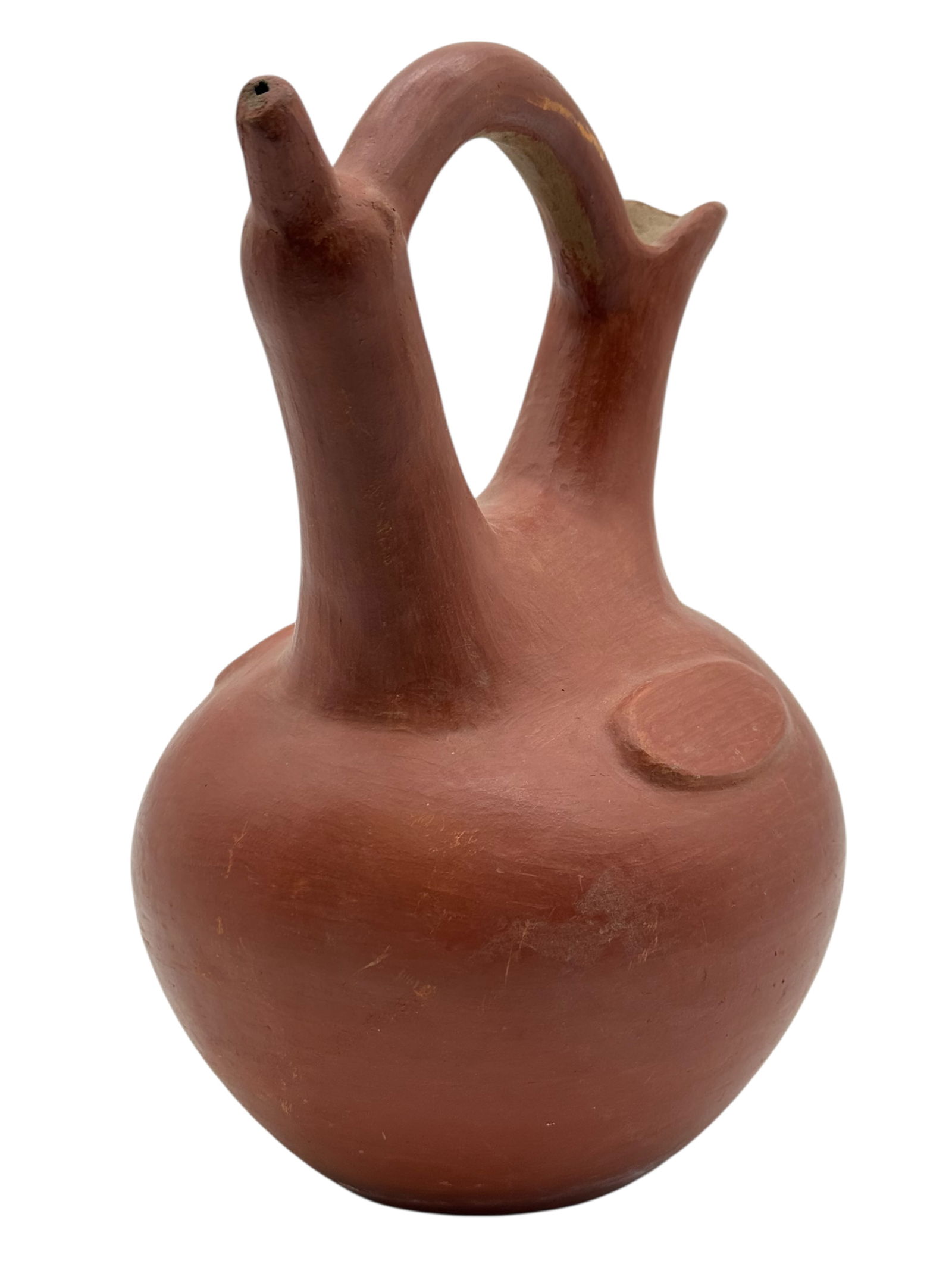 A Red Earthenware Vessel with Double Spouts - 5