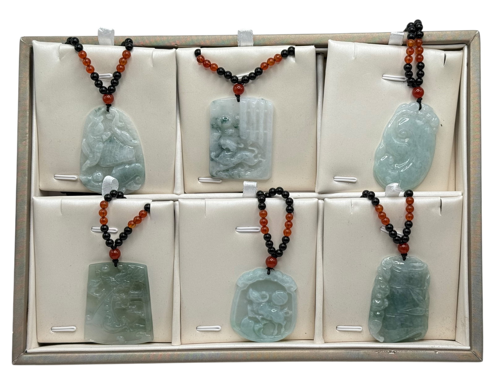 Group of 6 Chinese Jadeite Pendants (1 of 5)