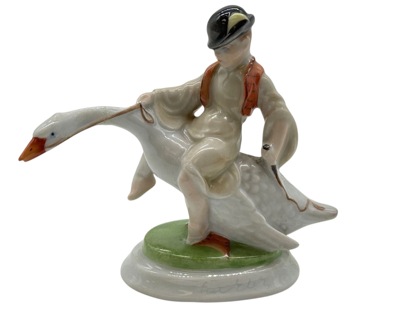 Herend Hvngary Figure of a Man Riding a Goose (1 of 5)