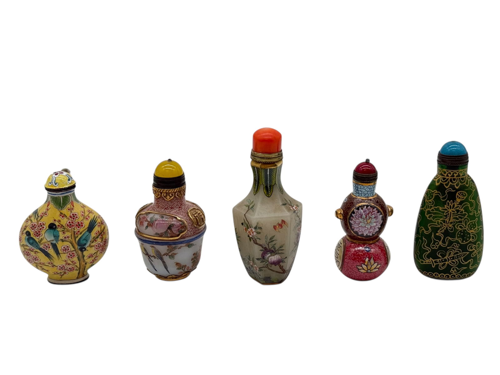 A Group of Five Chinese Glass Snuff Bottles (1 of 7)