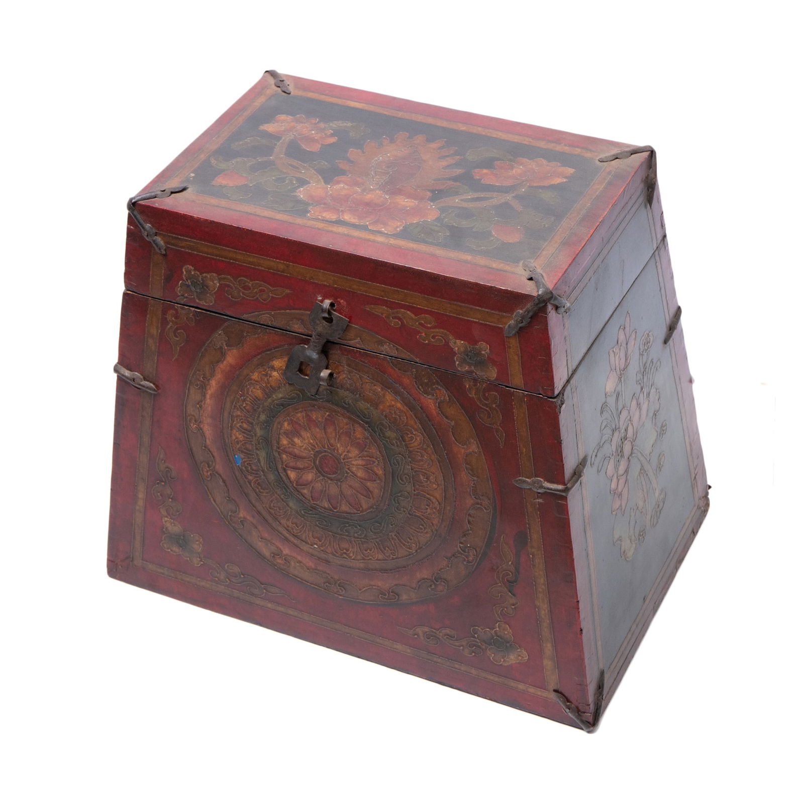 Tibetan Lacquer And Painted Small Trunk / Box - 5
