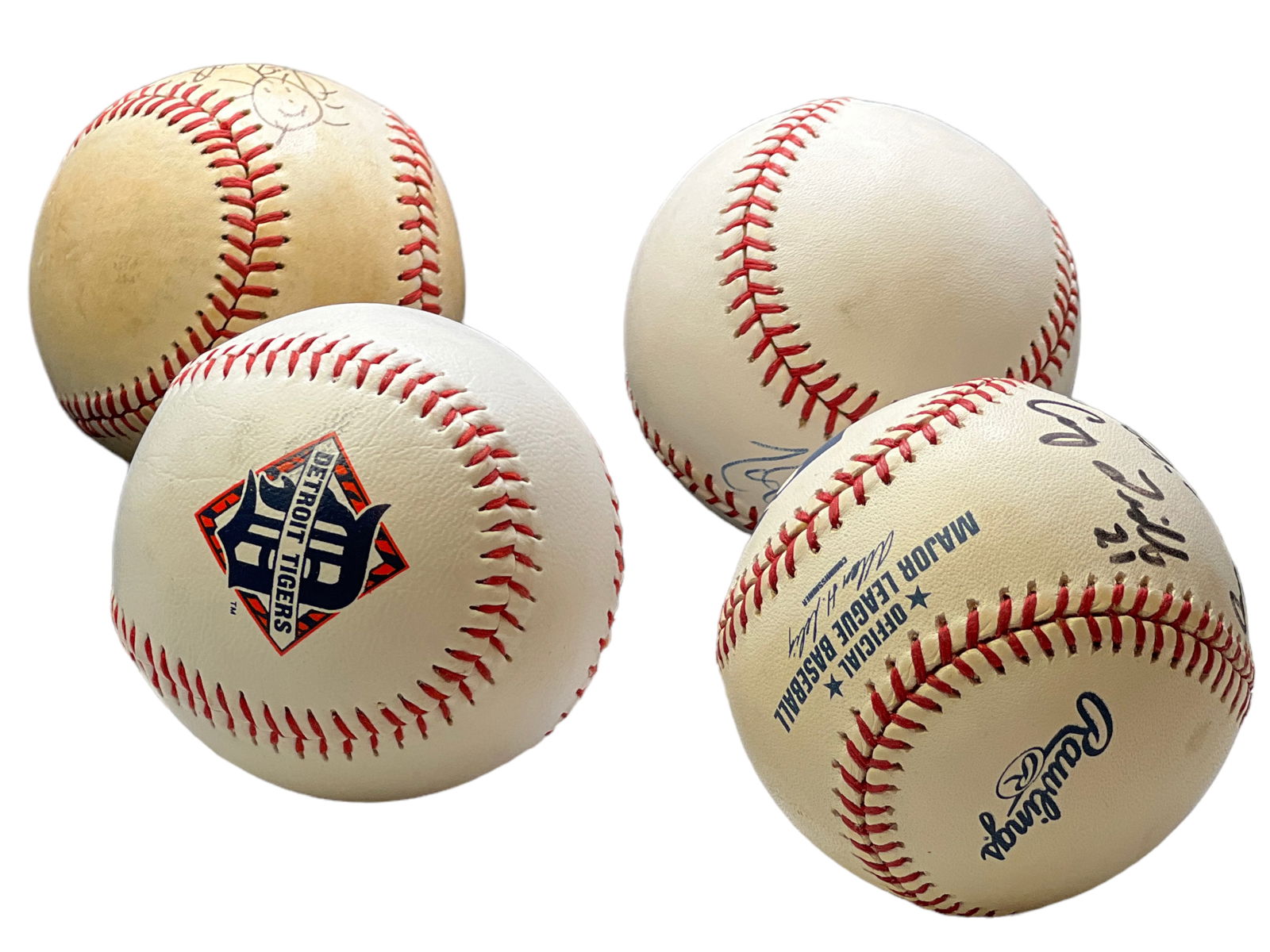 Four Signed Baseballs: H : 10 1/2 in ( 26.67 cm ) W : 6 in ( 15.24 cm )