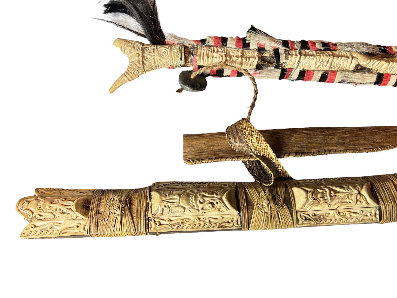 Two Bone Carved Mandau / Weapon - 2