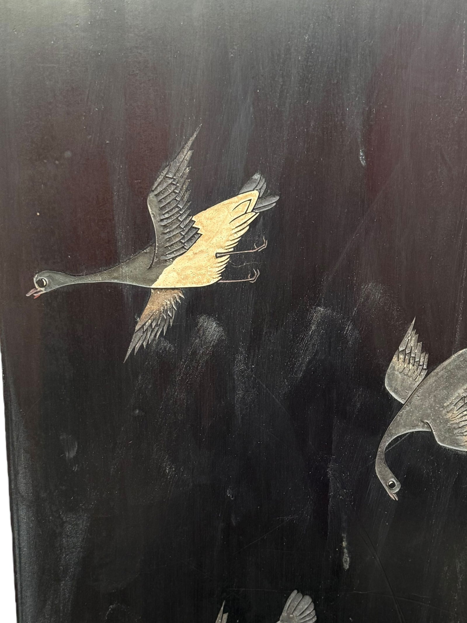 Chinese Four Panel Coromandel Lacquer Screen - 2