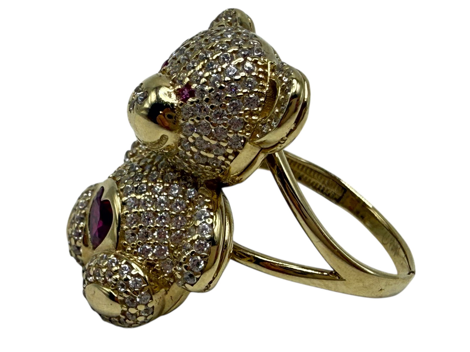 A Gold, Diamond, and Ruby Bear-Form Ring - 2