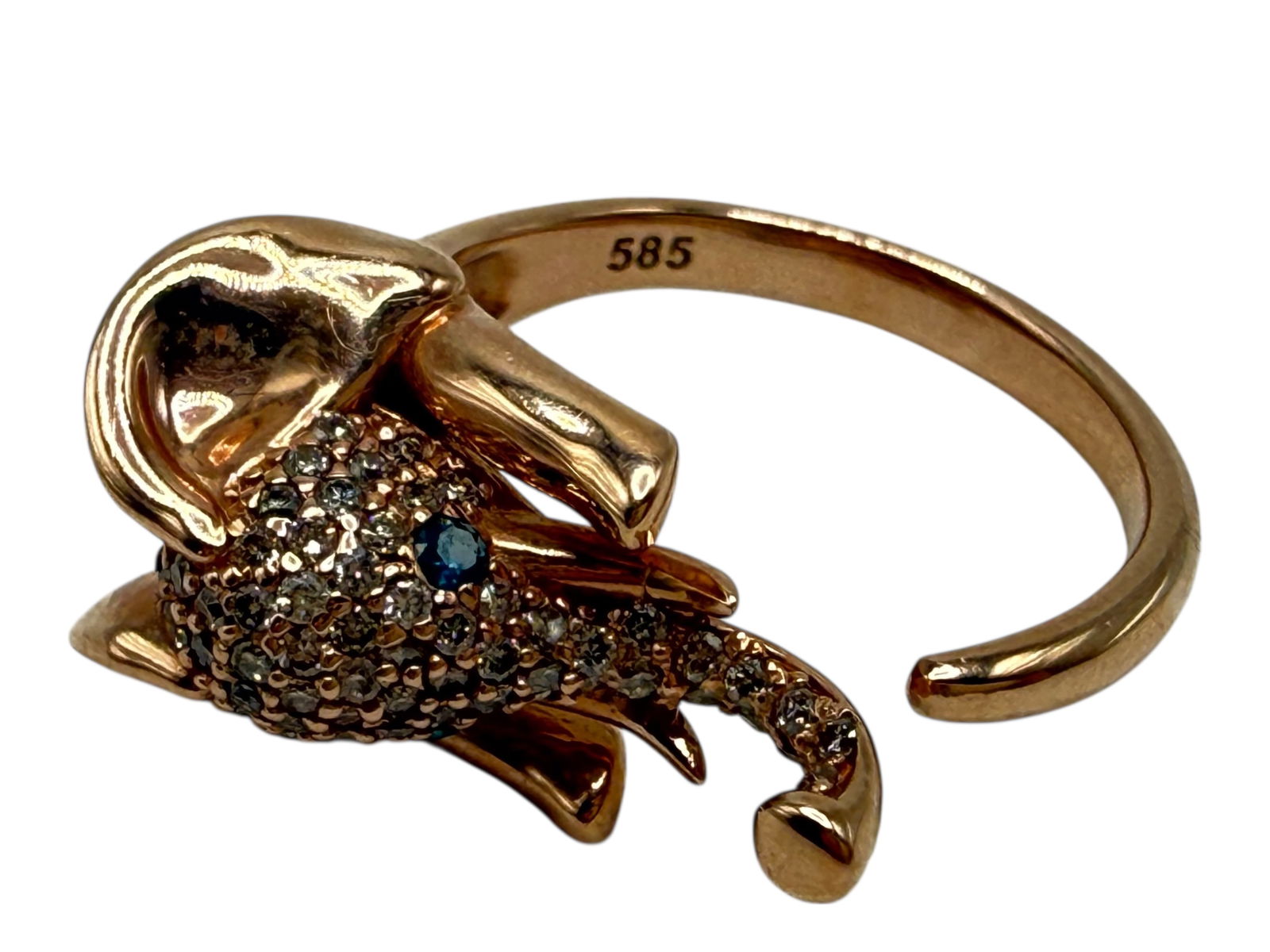 14K Gold Elephant Ring - 2