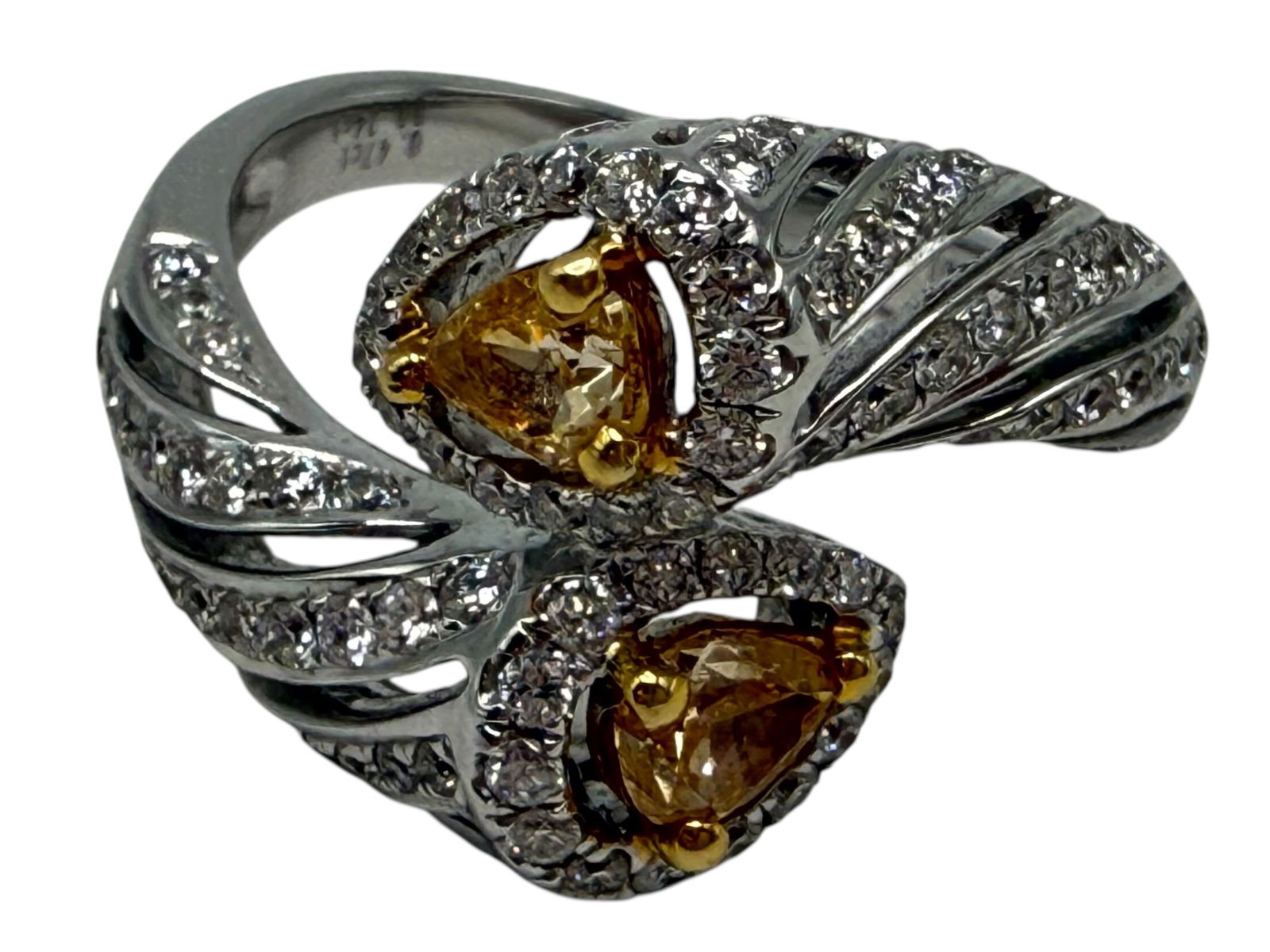 18K Gold Yellow Diamond Ring - 2