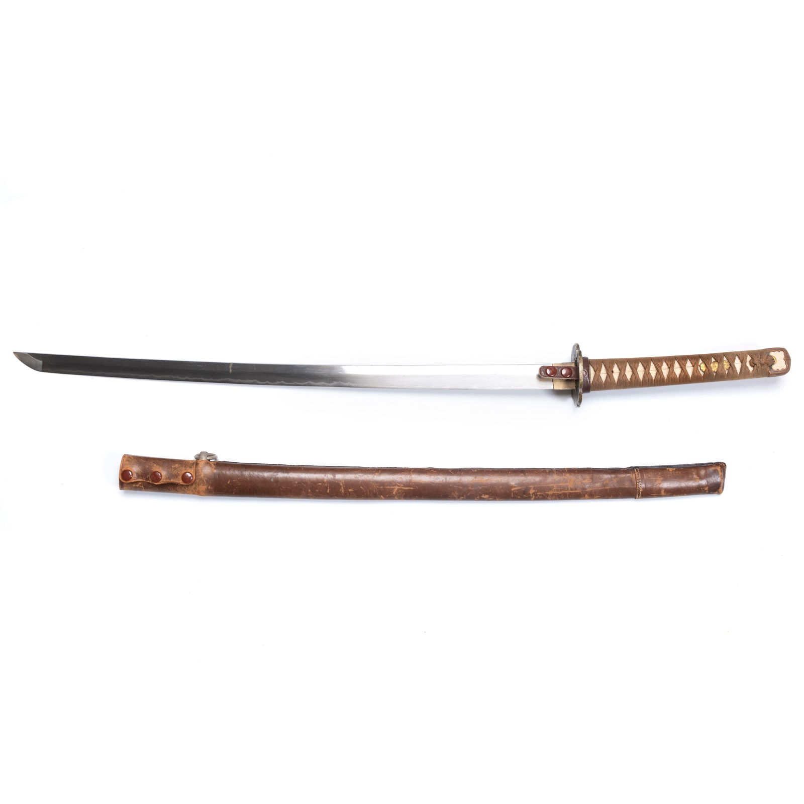 A Japanese Army Officer’s Katana with Brown-Lacque (1 of 7)