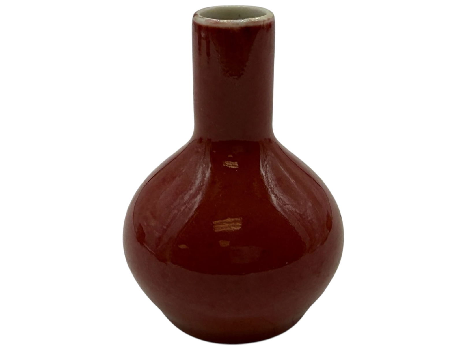 A Chinese Red-Glazed Porcelain Vase,Qianlong Marks (1 of 7)