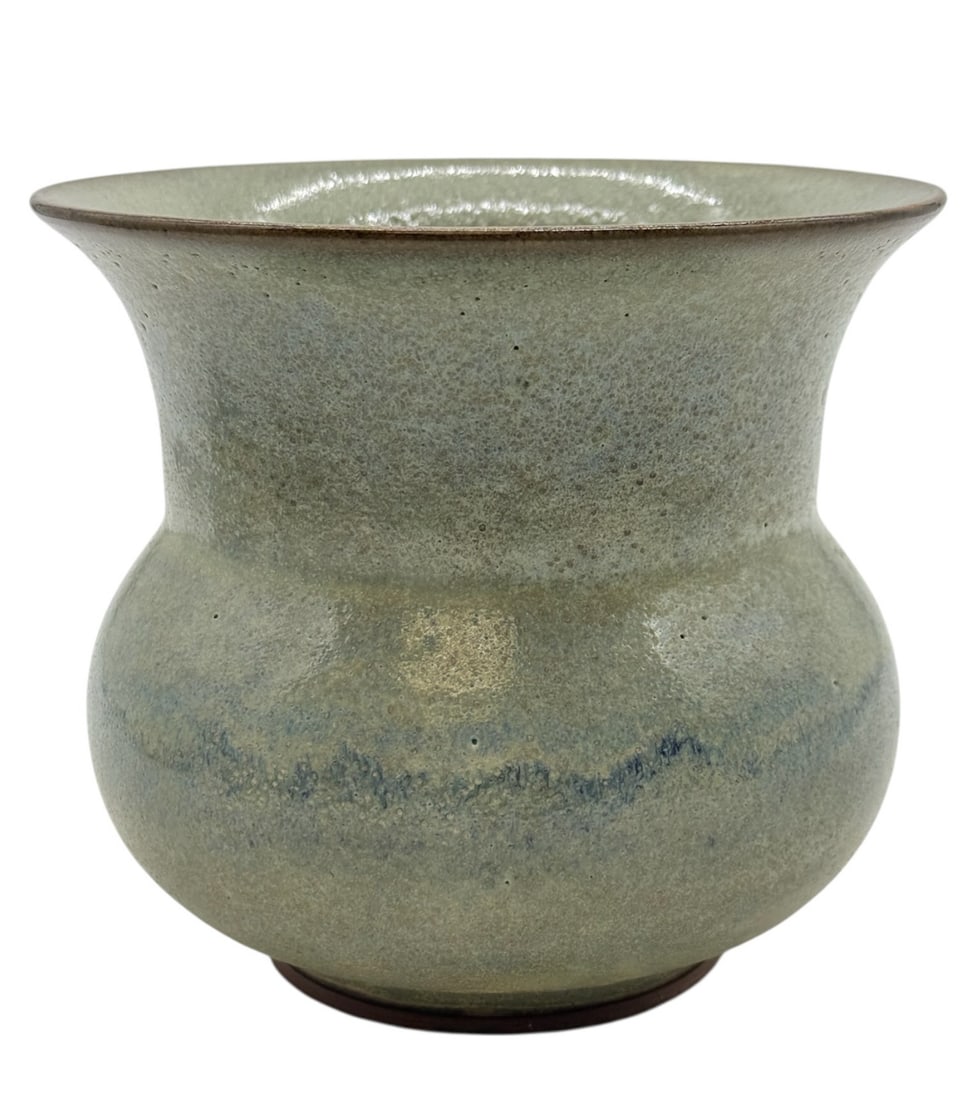 Chinese Green Glazed Stoneware Vase with Flared Ri (1 of 5)