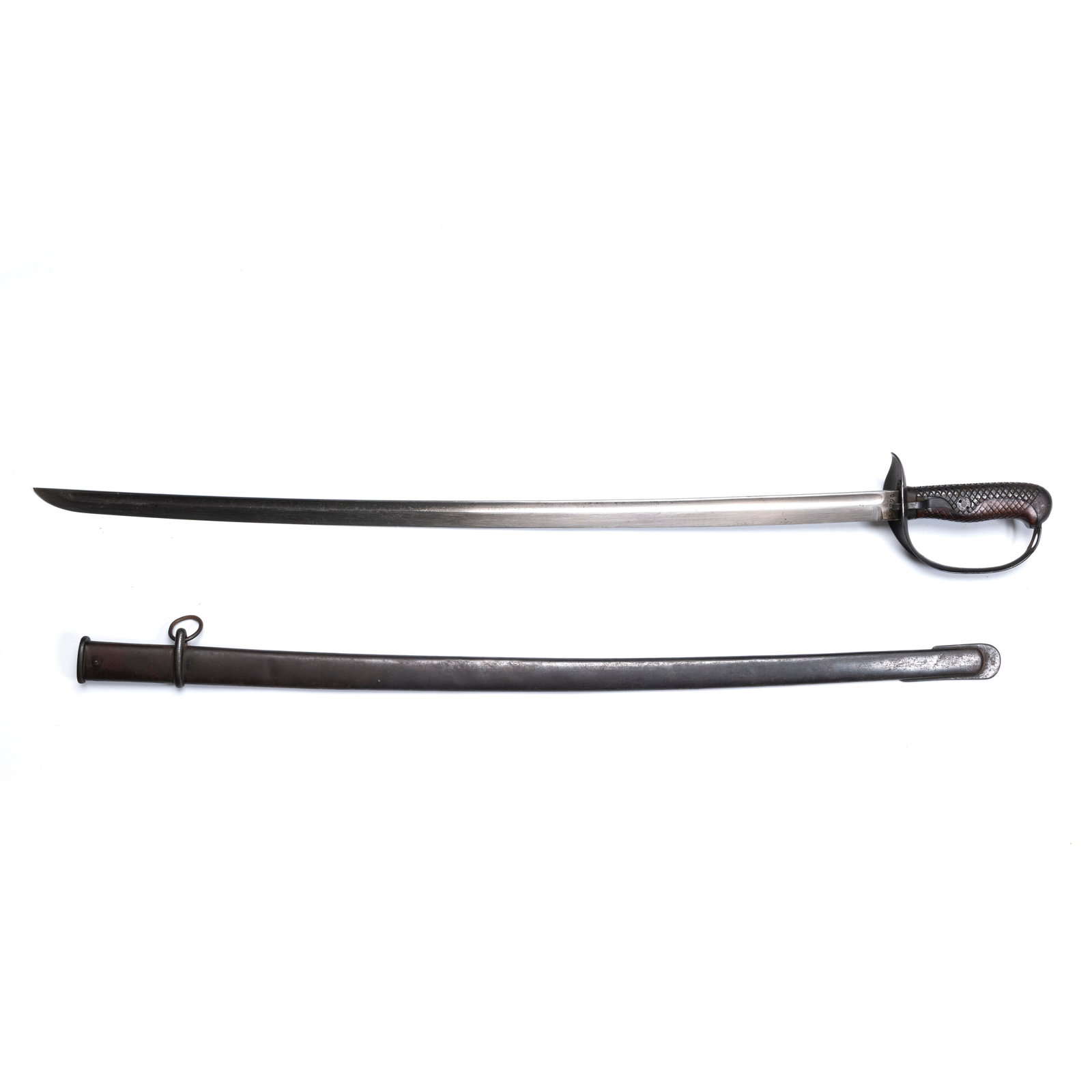 Dagger with Leather-Wrapped Grip, Carbon Steel Bla: Dagger with Leather-Wrapped Grip, Carbon Steel BlaDagger with Leather-Wrapped Grip, Carbon Steel Blade, Scabbard L: 37 inches W: 4 1/2 inches