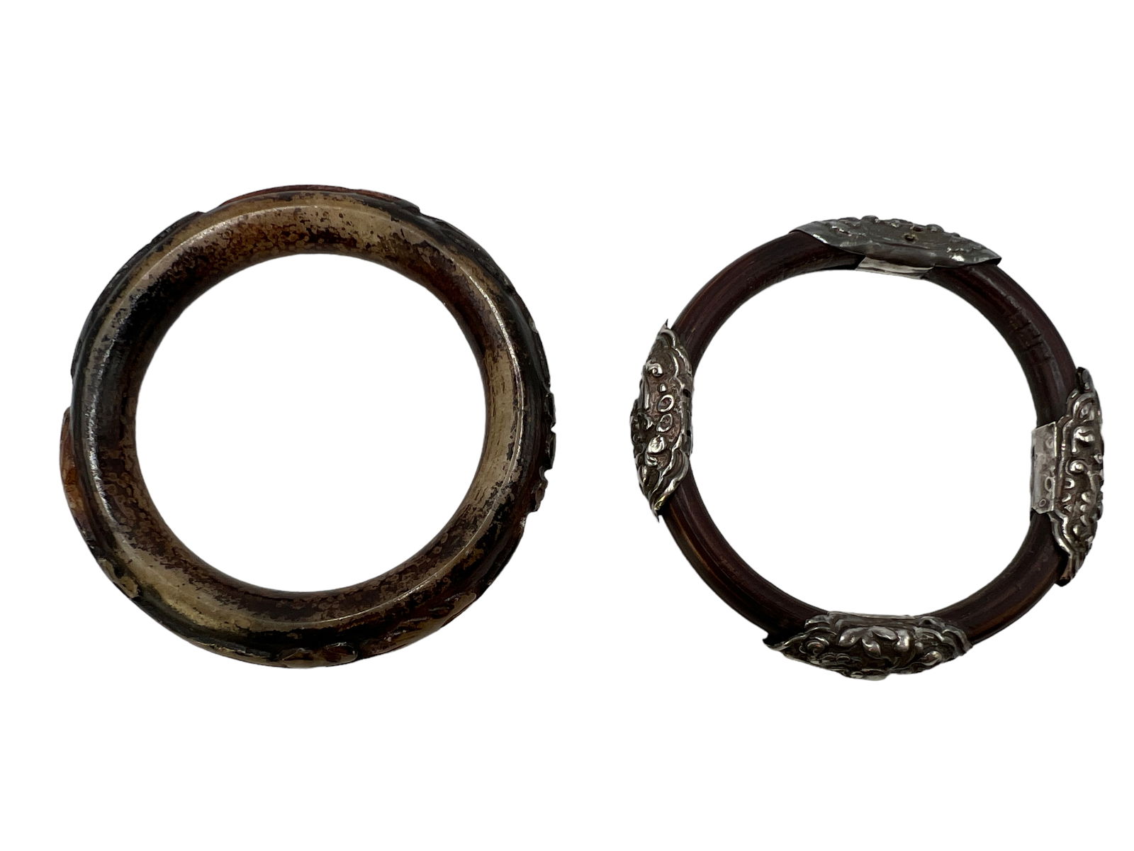 Jade and Silver Wood Bangles (1 of 6)
