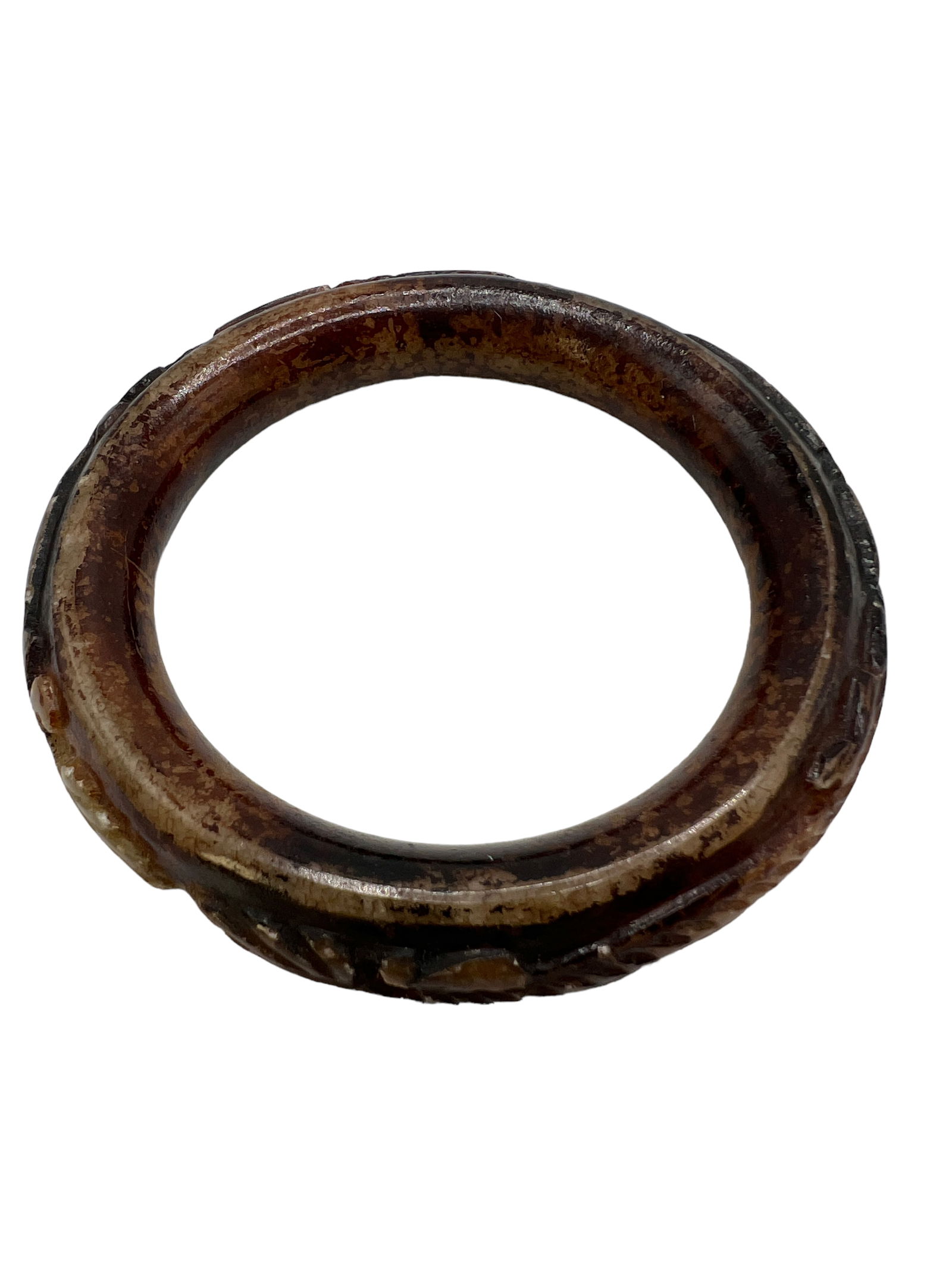 Jade and Silver Wood Bangles - 4