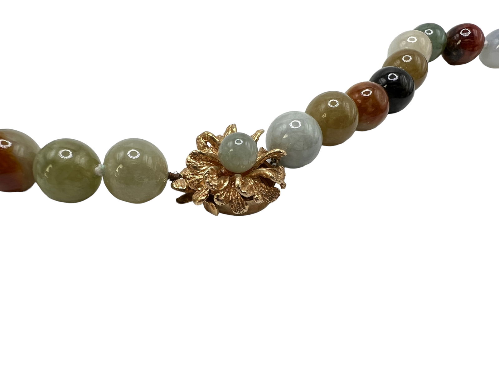 Chinese Multicolor Jade Necklace with 2 Bracelets - 5