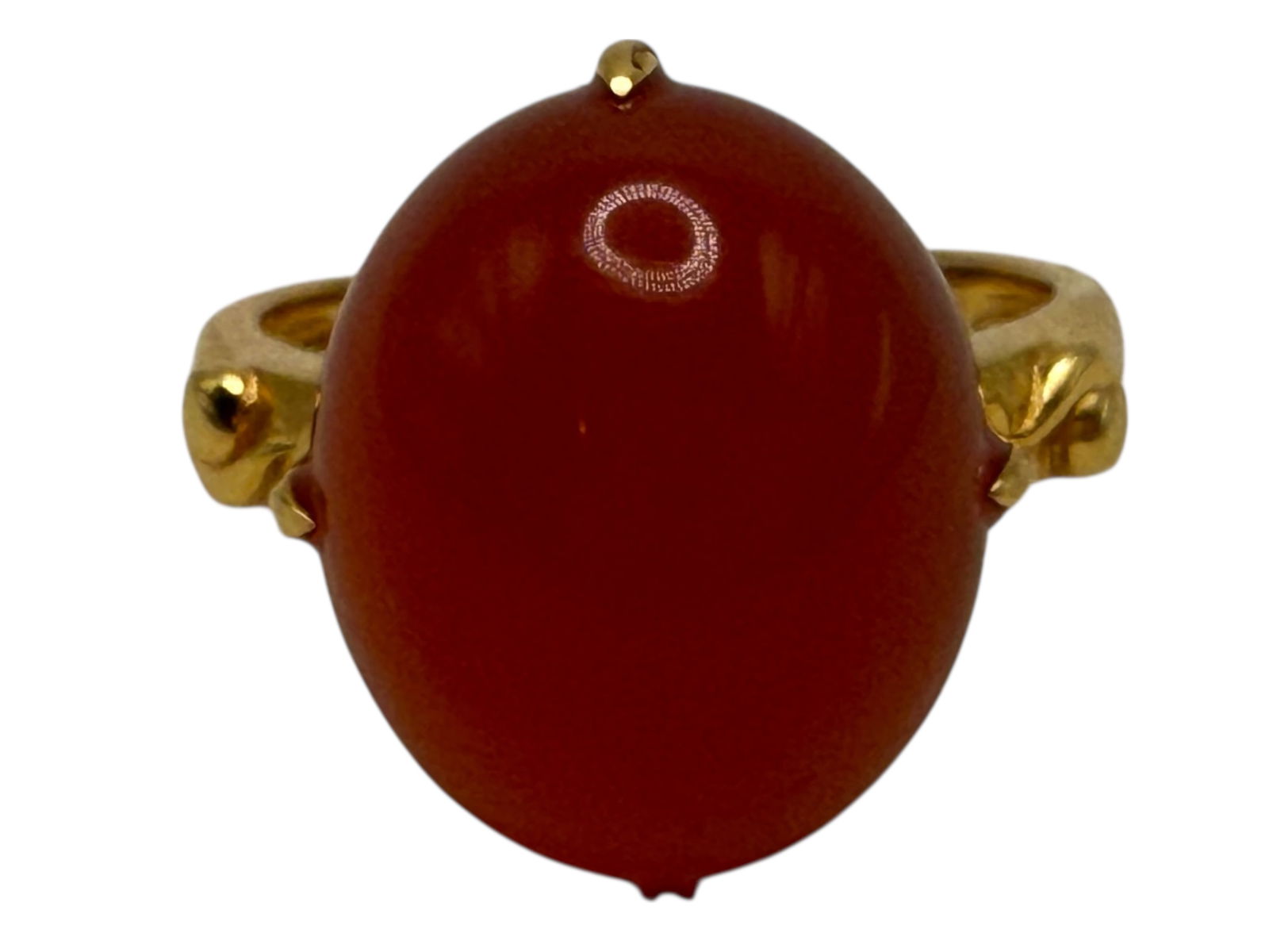 18K Gold Amber Ring - 5