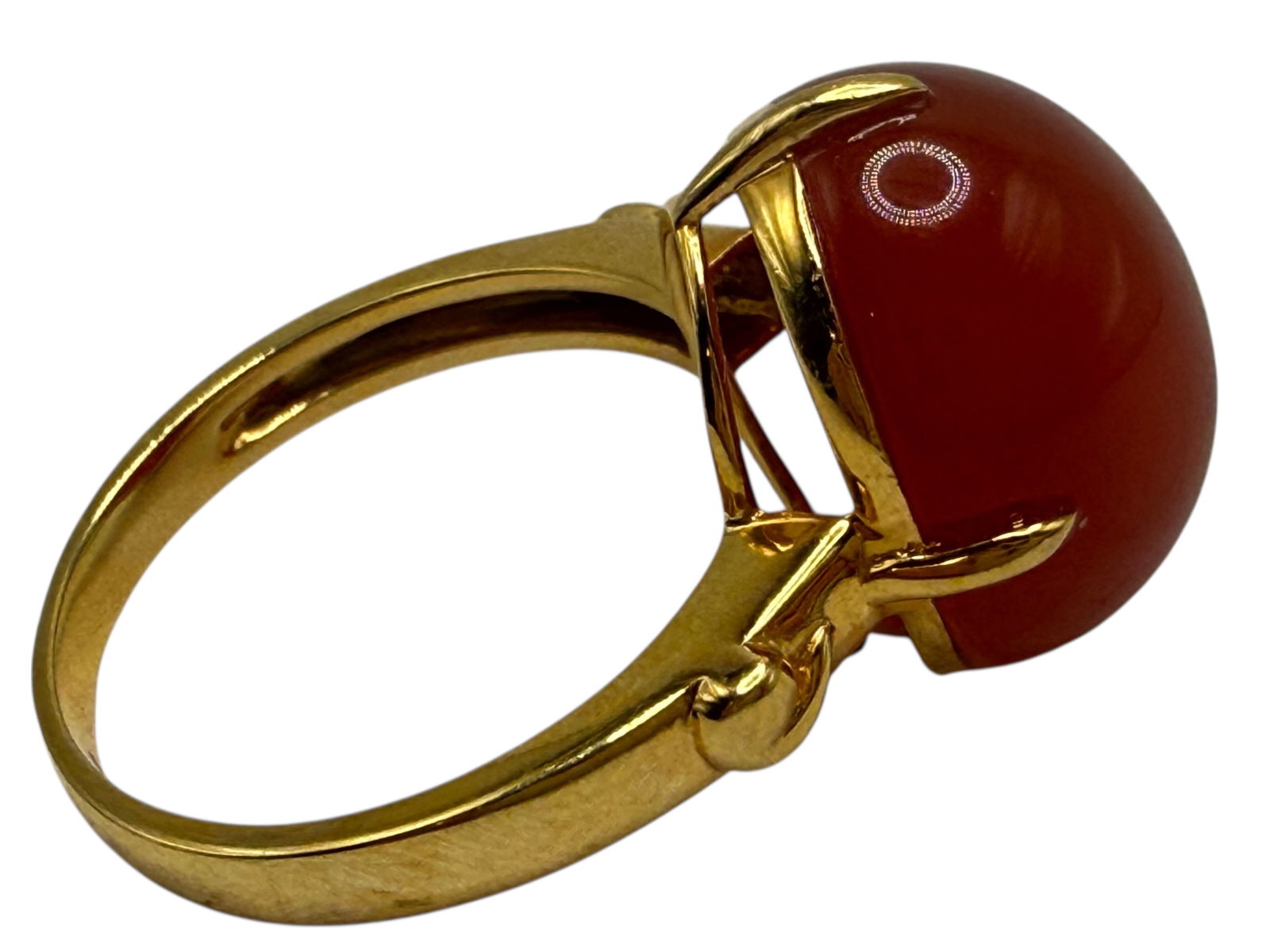 18K Gold Amber Ring - 6