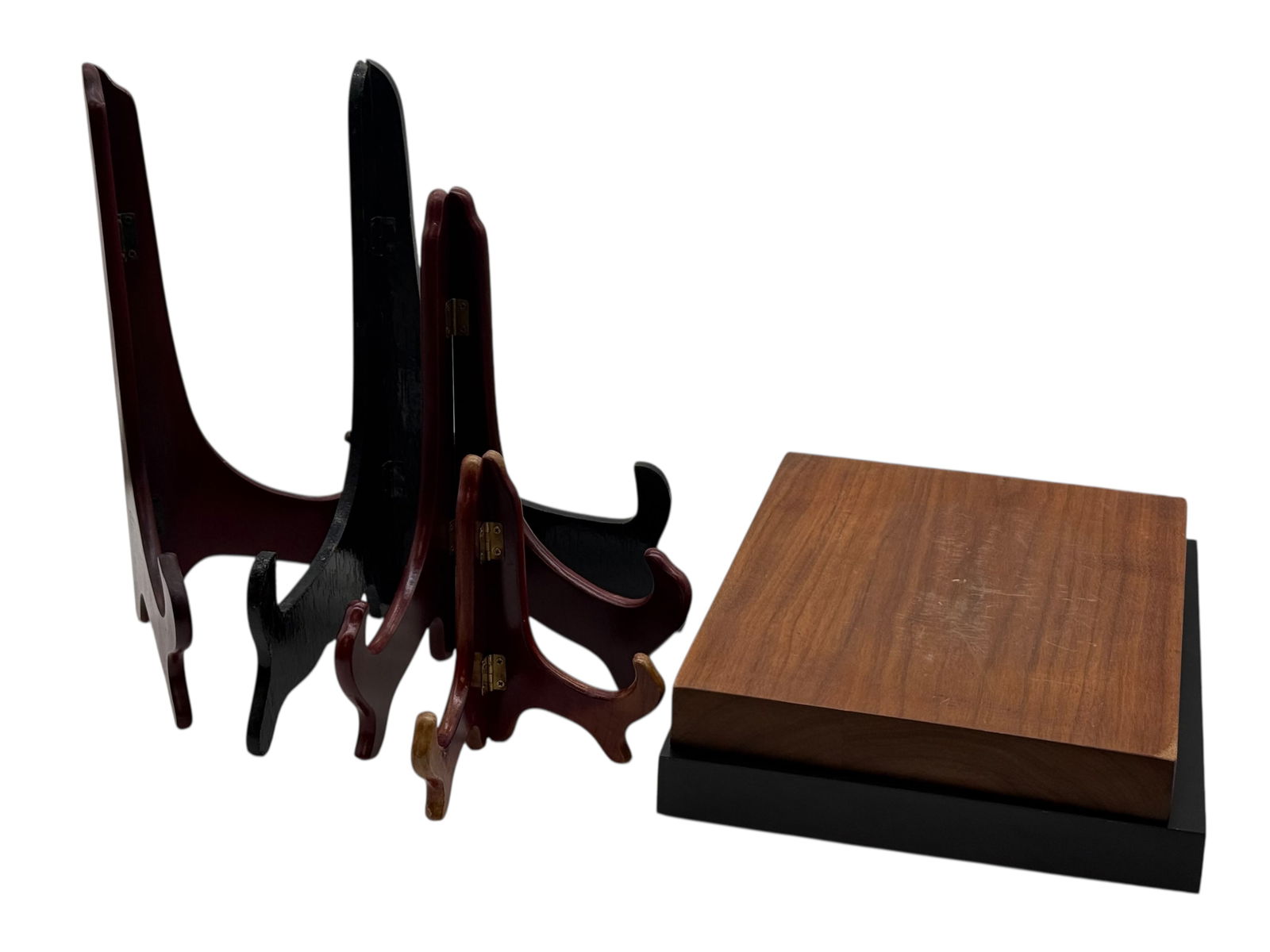 A Group of Wooden Stands: A Group of Wooden StandsA Group of Wooden Stands H: 12 inches