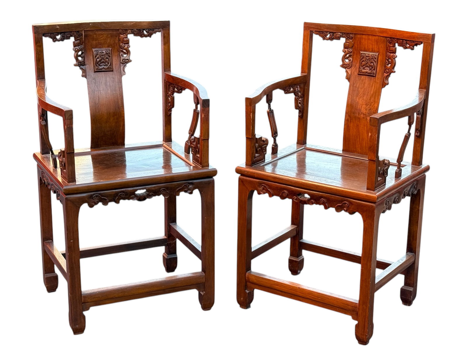 Pair Of Chinese Wood Armchairs (1 of 10)