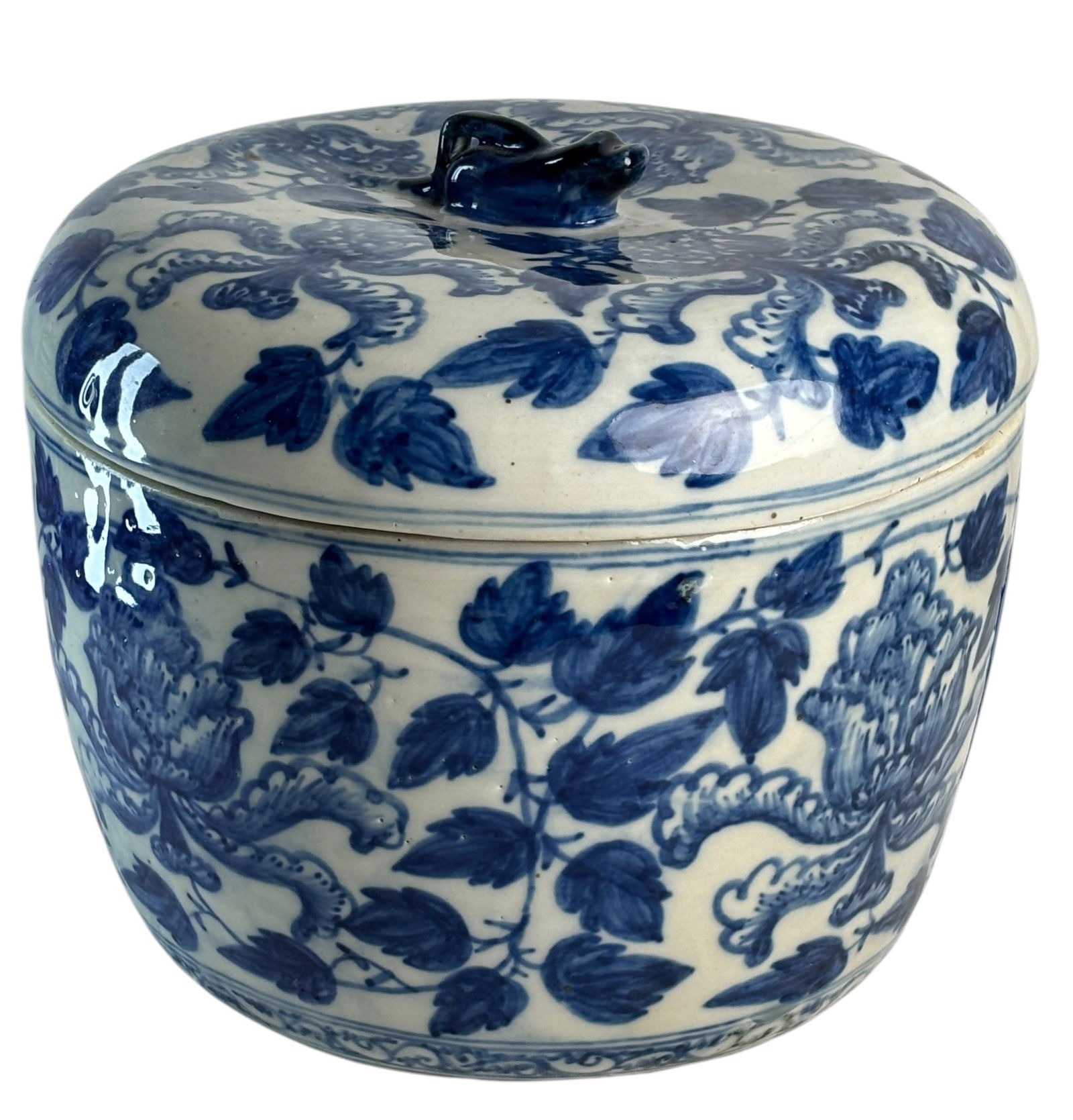 Chinese Blue And White Jar with Lid, Late Qing (1 of 13)