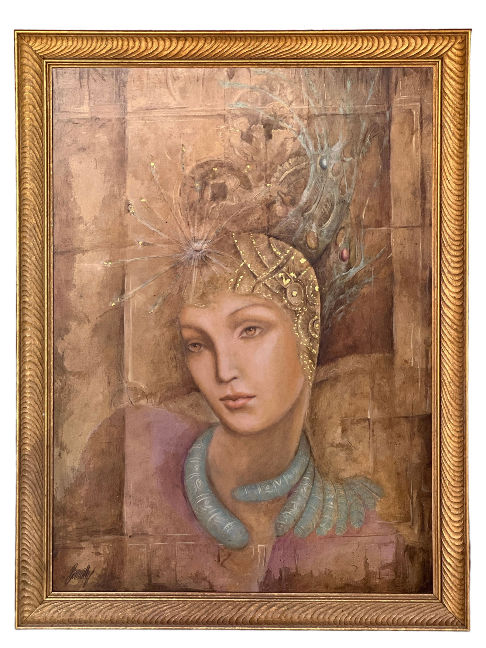 Oil Painting on Canvas, Signed: Oil Painting on Canvas, SignedH : 40 1/2 in ( 102.87 cm ) W : 30 3/4 in ( 78.11 cm ) Provenance: Contemporary Masters Gallery In Island in Maui County, Hawaii.