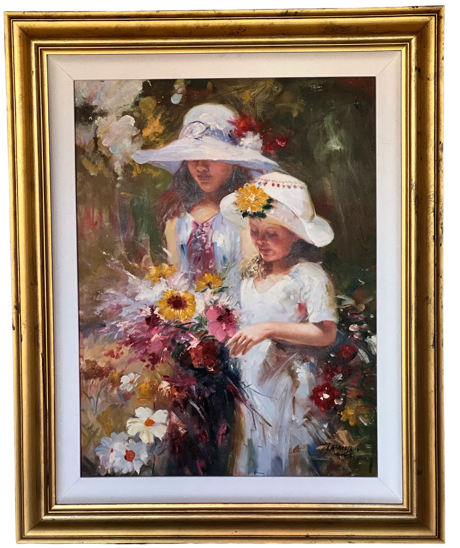 Oil Painting on Canvas, Perfect Gift of Love: Oil Painting on Canvas, Perfect Gift of LoveH : 43 in ( 109.22 cm ) W : 34 3/4 in ( 88.27 cm ) Provenance: Contemporary Masters Gallery In Island in Maui County, Hawaii.