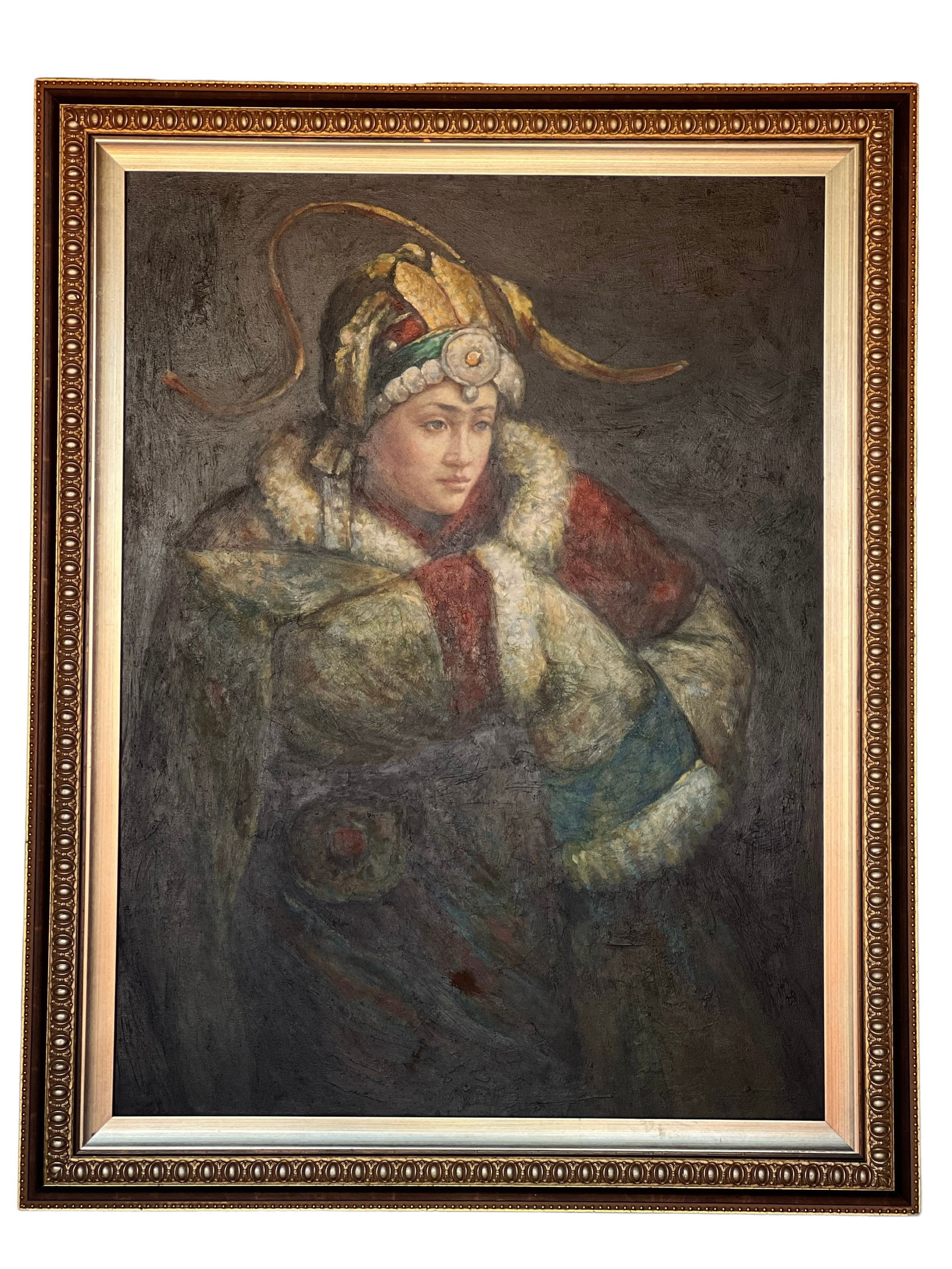 Oil Painting on Canvas, Signed: Oil Painting on Canvas, SignedH : 47 1/4 in ( 120.02 cm ) W : 37 1/4 in ( 94.62 cm ) Provenance: Contemporary Masters Gallery In Island in Maui County, Hawaii.