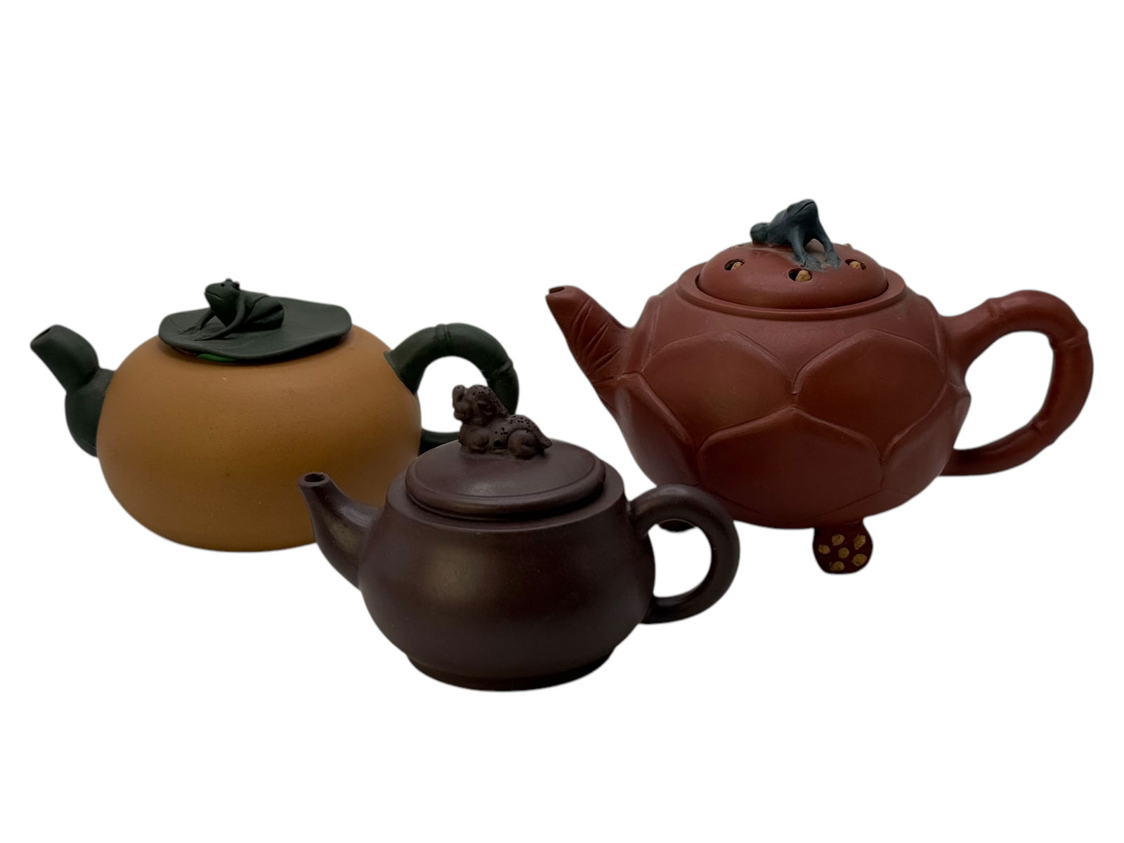 Three Chinese YIXING Purple Clay Tea Pots (1 of 5)
