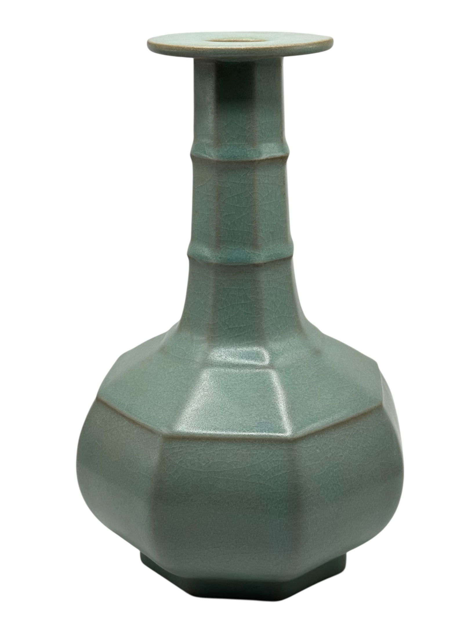 A Chinese Celadon-Glazed Octagonal Vase - 2
