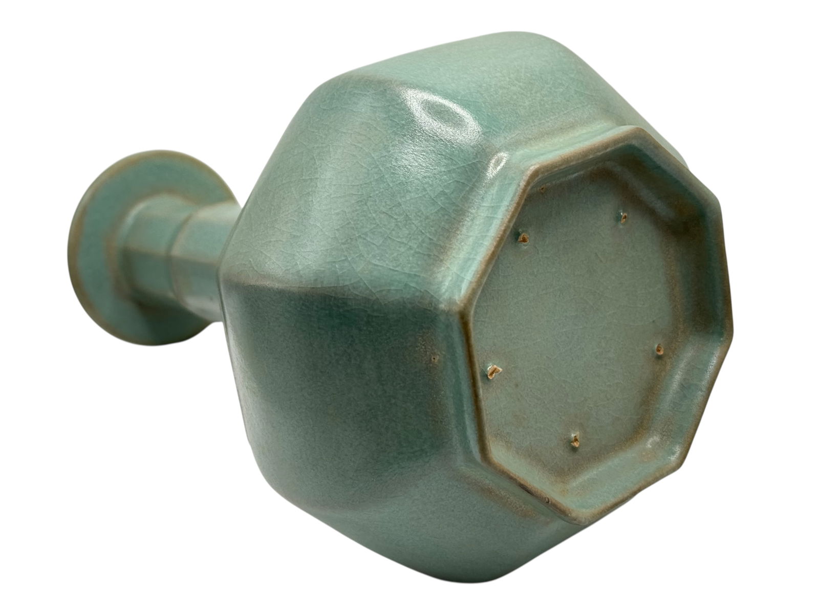 A Chinese Celadon-Glazed Octagonal Vase - 5