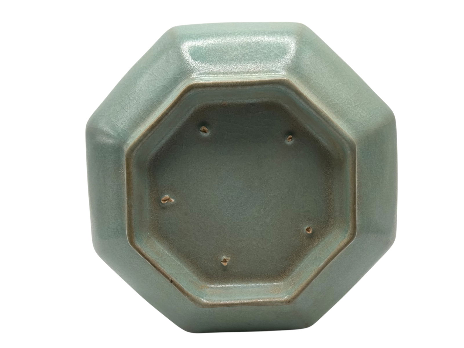 A Chinese Celadon-Glazed Octagonal Vase - 6