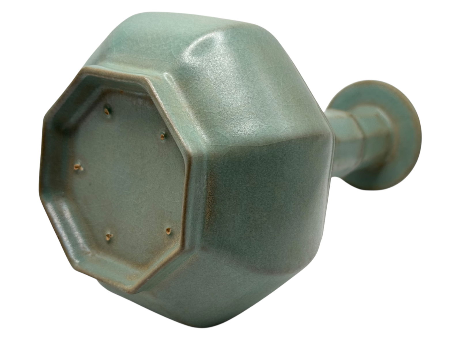 A Chinese Celadon-Glazed Octagonal Vase - 7