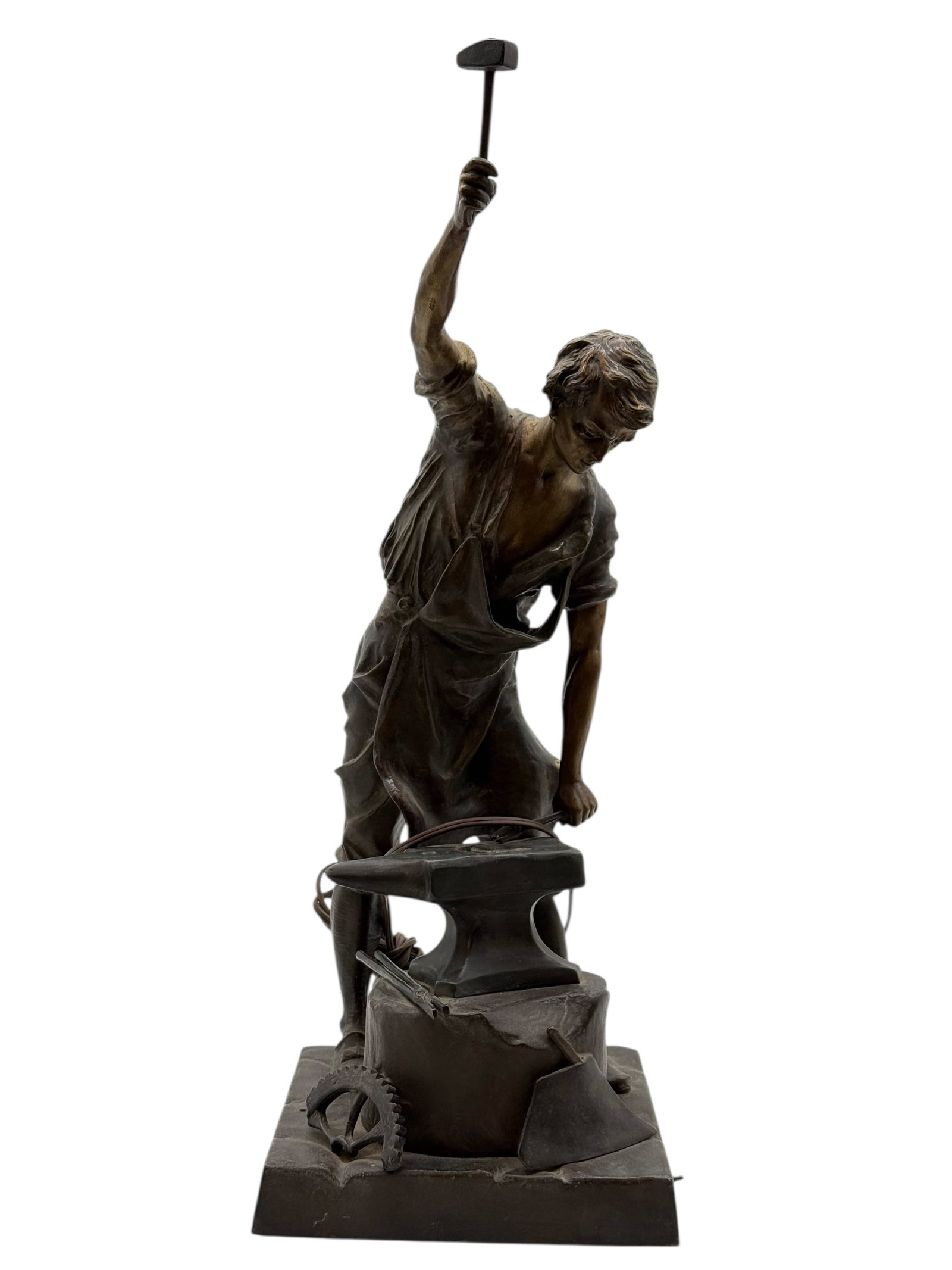 Bronze Sculpture of a Blacksmith Table Lamp (1 of 12)