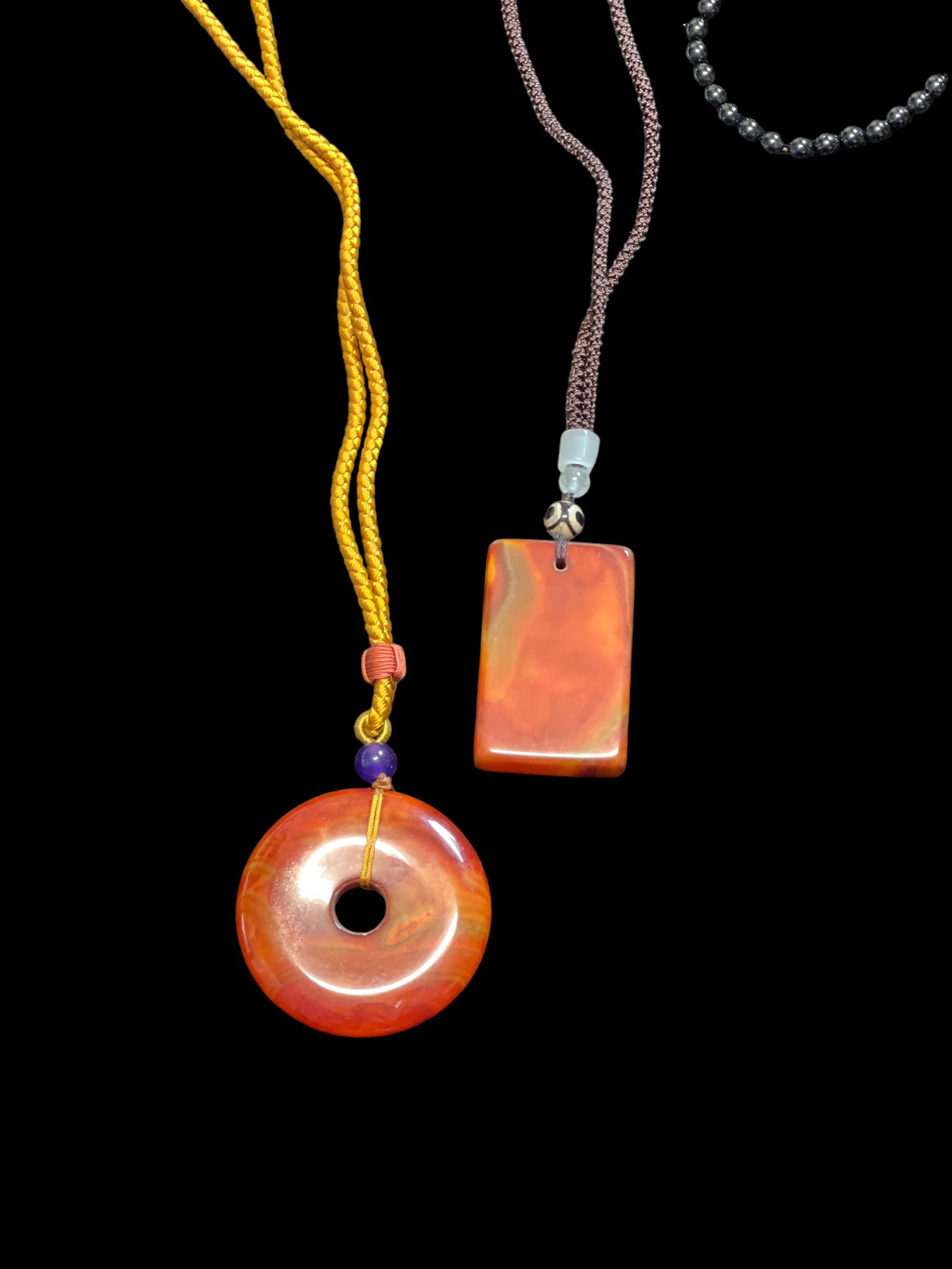 Group Red Stone / Jade Pandents - 3