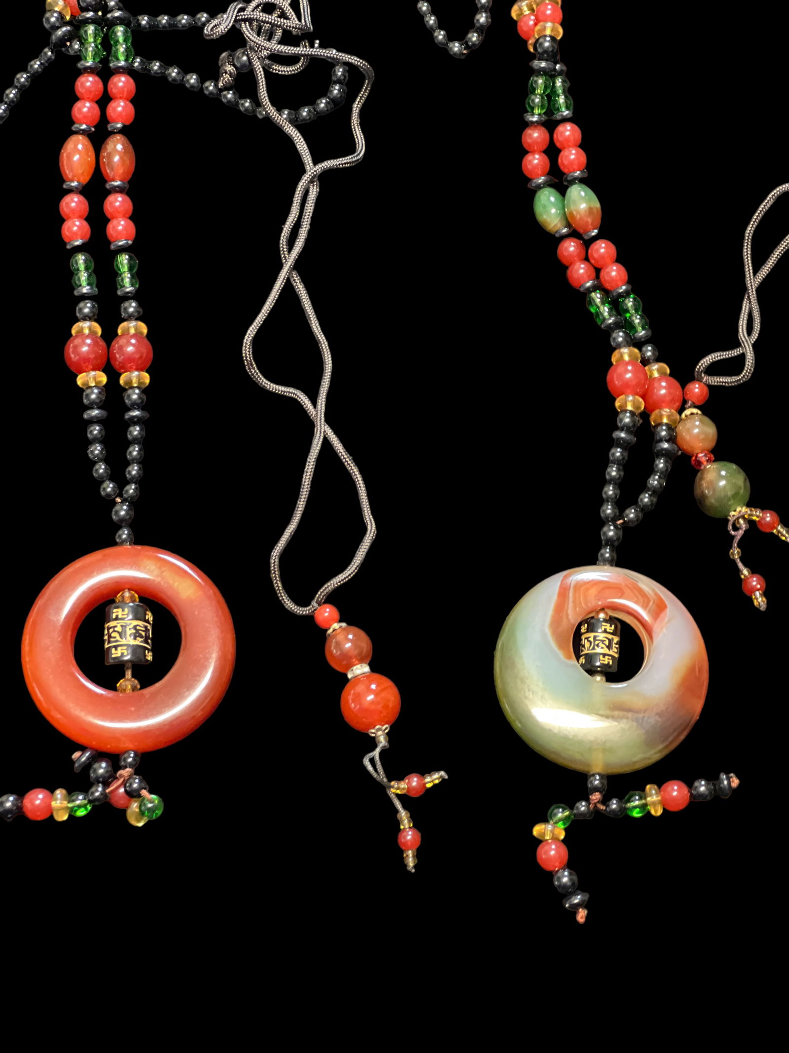 Group Red Stone / Jade Pandents - 4