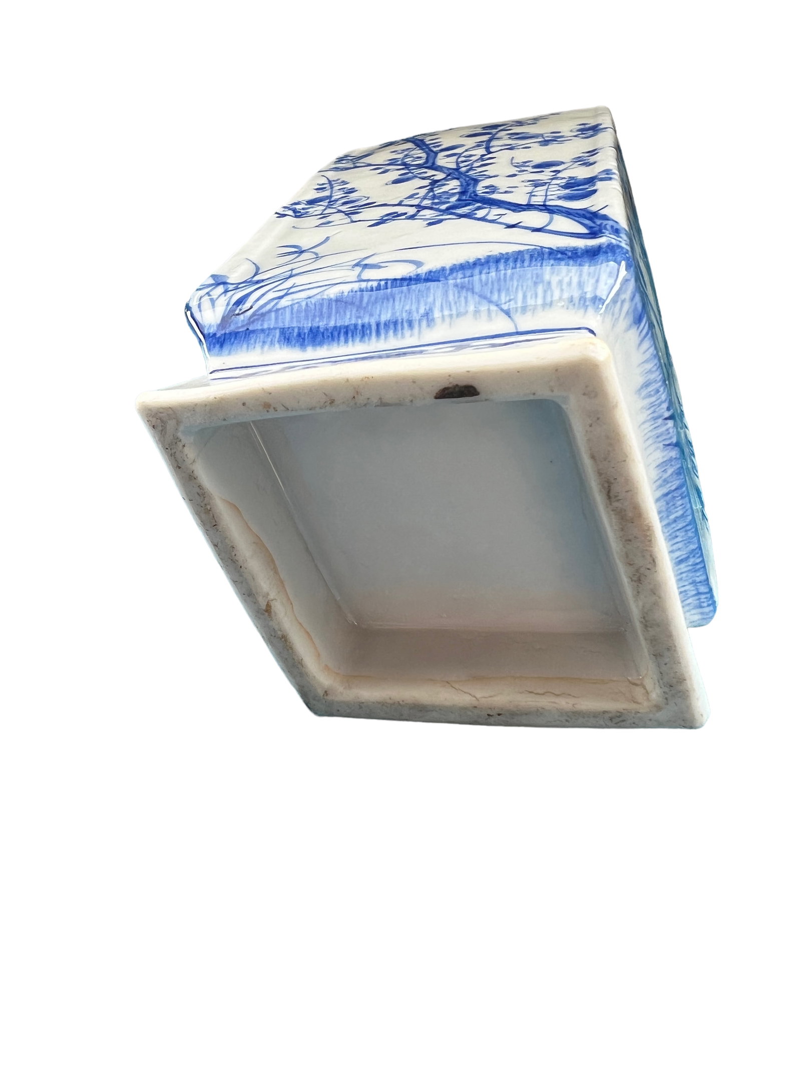 BLUE AND WHITE SQUARE BALUSTER VASE - 10