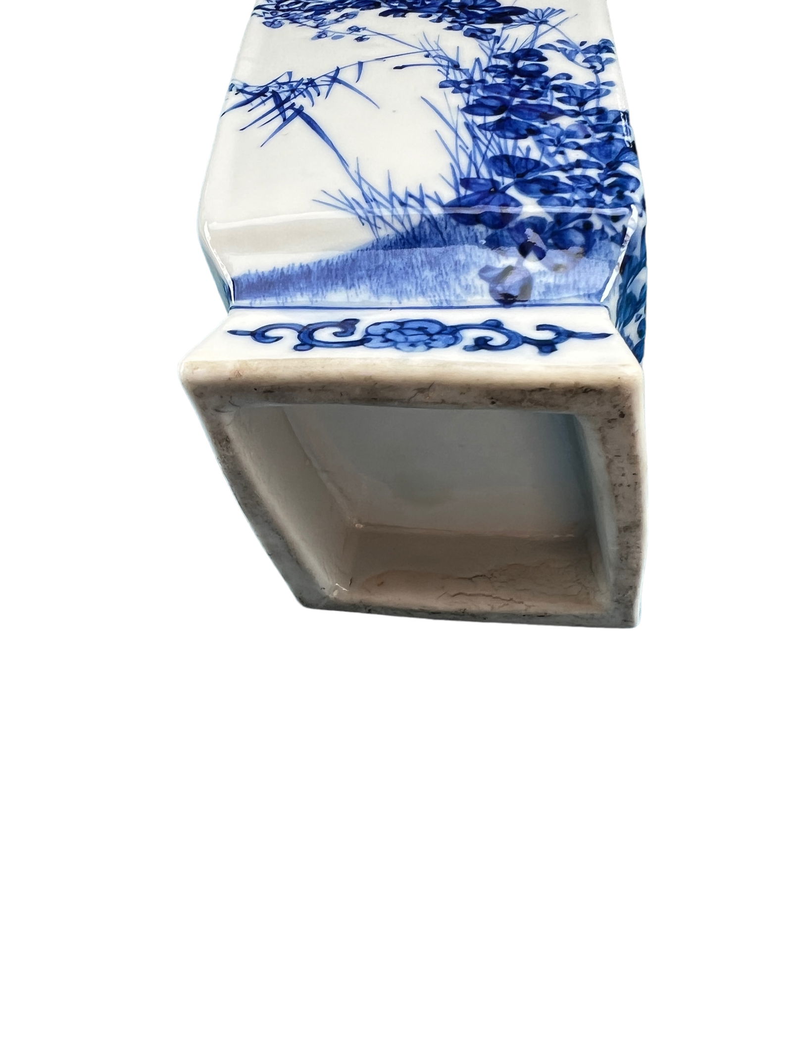 BLUE AND WHITE SQUARE BALUSTER VASE - 5